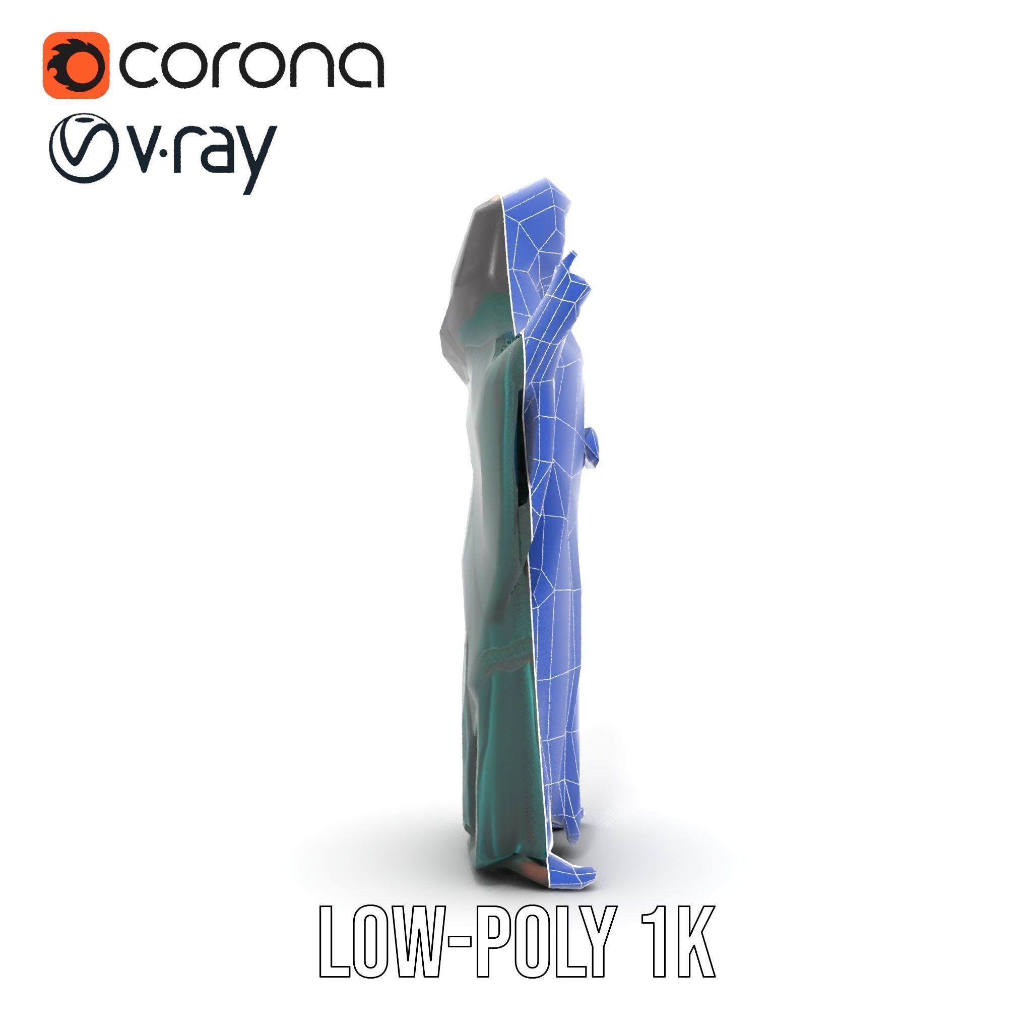 Mystic Sorceress Character Rigged and Animated D Model Low-poly 3D model_14