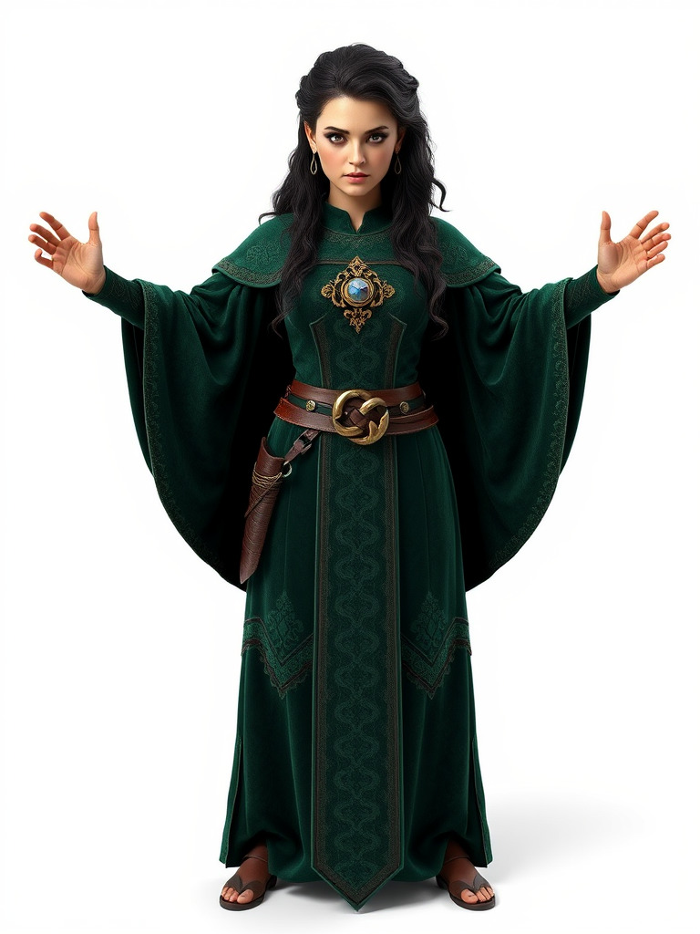 Mystic Sorceress Character Rigged and Animated D Model Low-poly 3D model_2