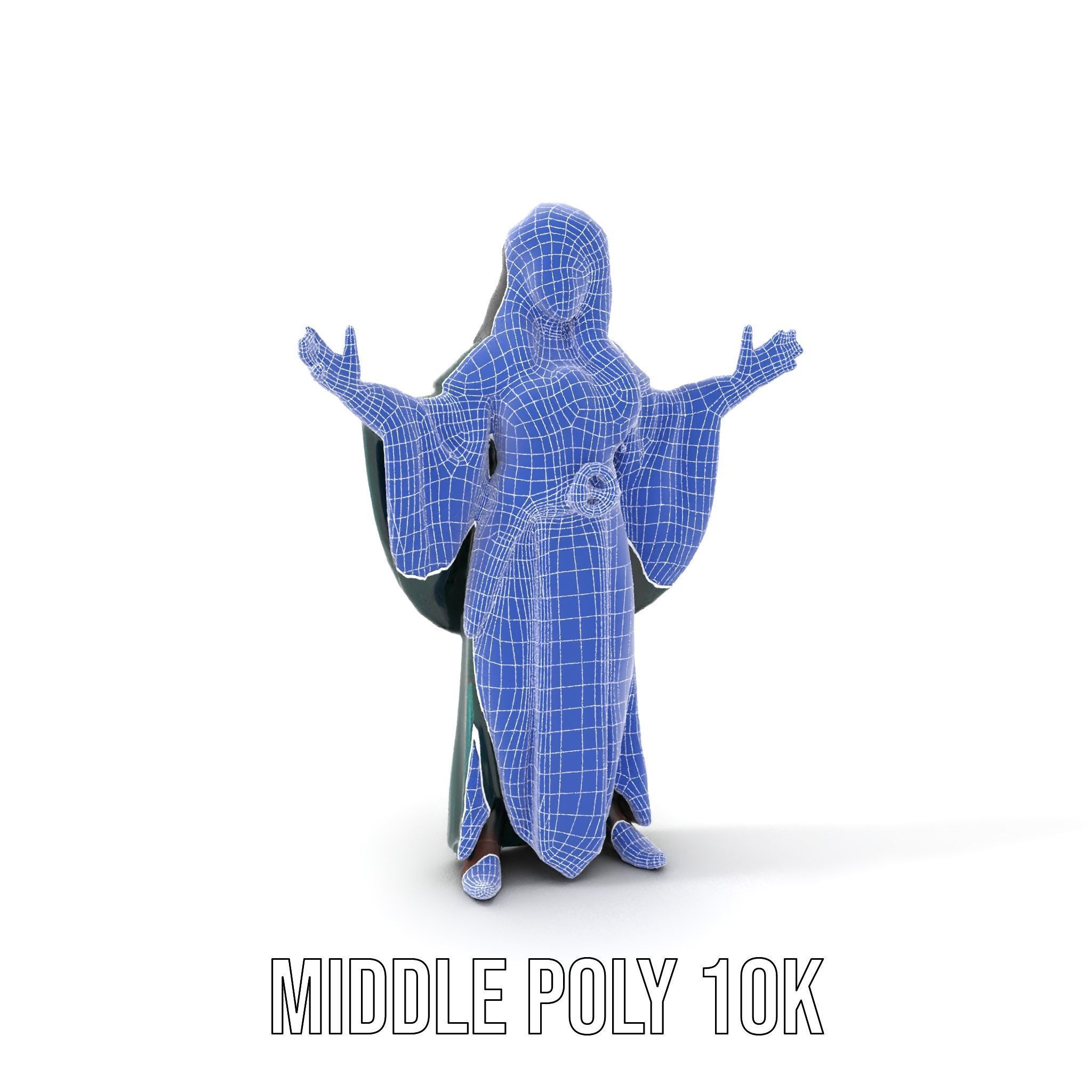 Mystic Sorceress Character Rigged and Animated D Model Low-poly 3D model_18