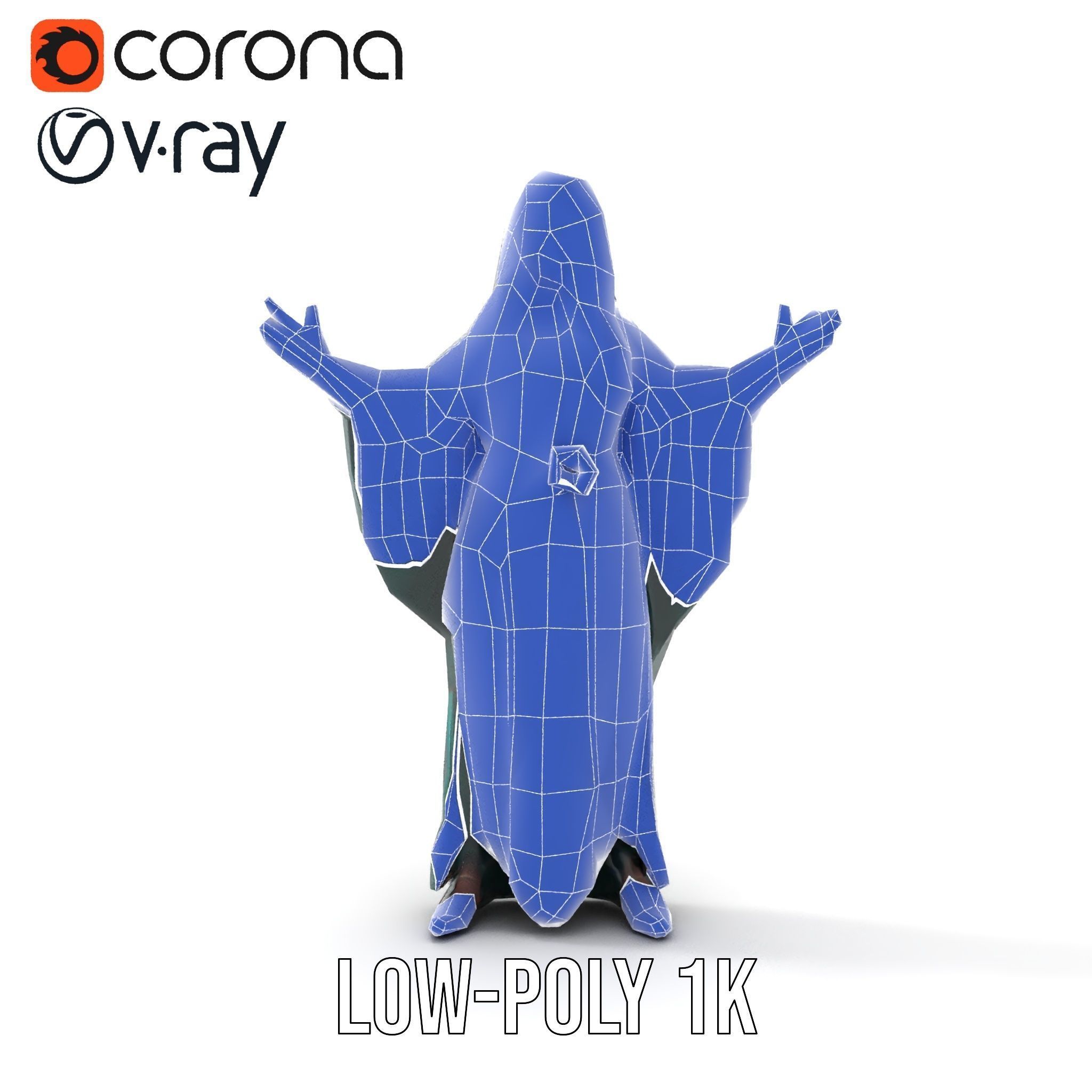 Mystic Sorceress Character Rigged and Animated D Model Low-poly 3D model_31