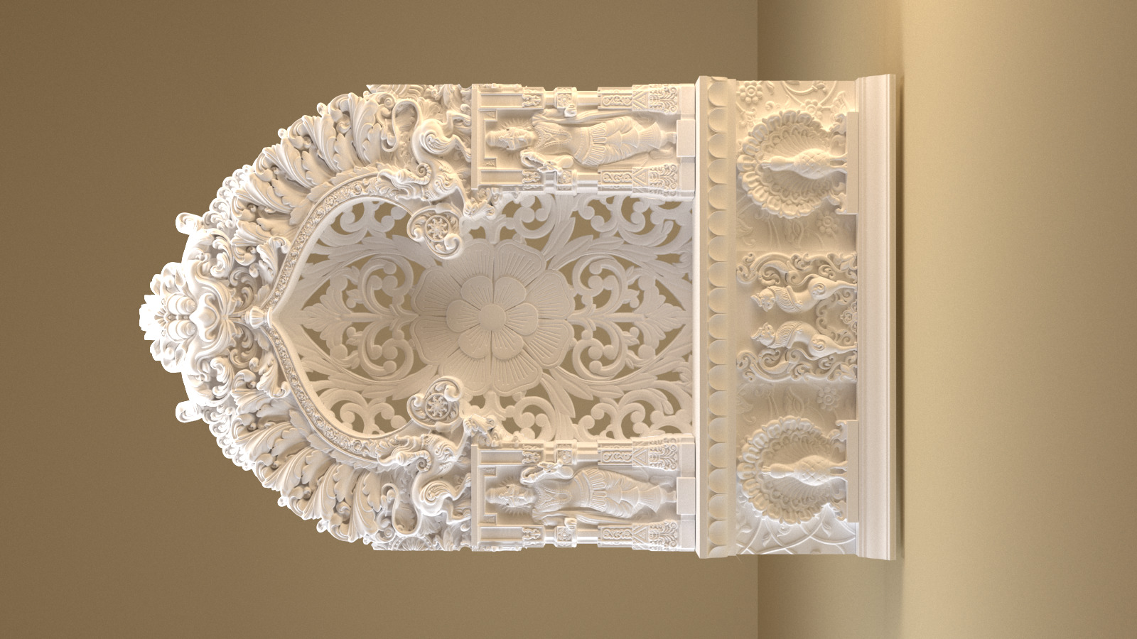MARBLE temple Traditional Indian art   3D print model_2