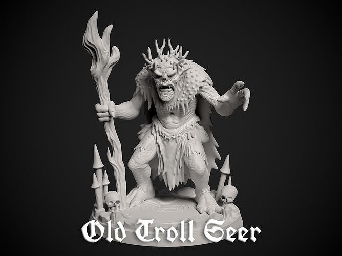 Miniature of an Old Trool Seer - 3d print model 3D print model