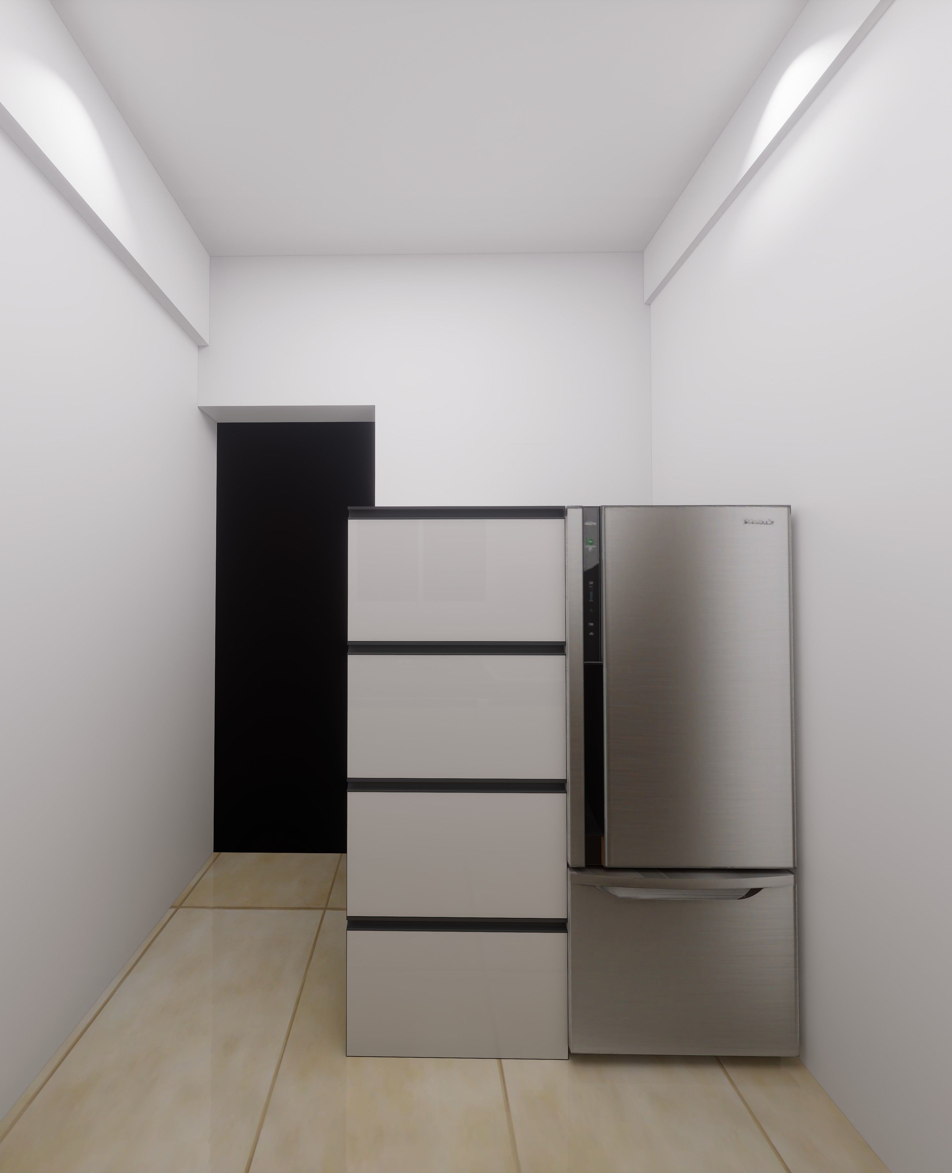 semi-modular kitchen Design  3D model_8