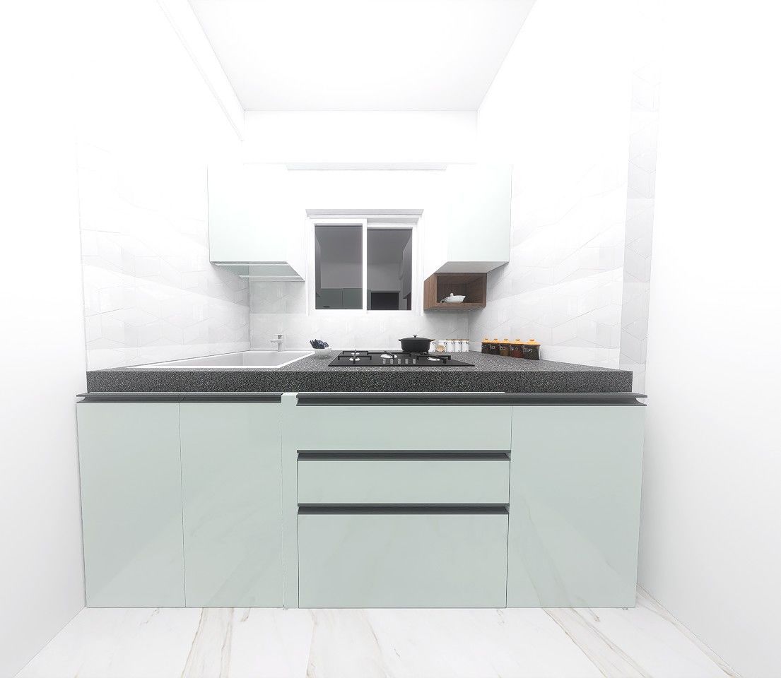 semi-modular kitchen Design  3D model_10