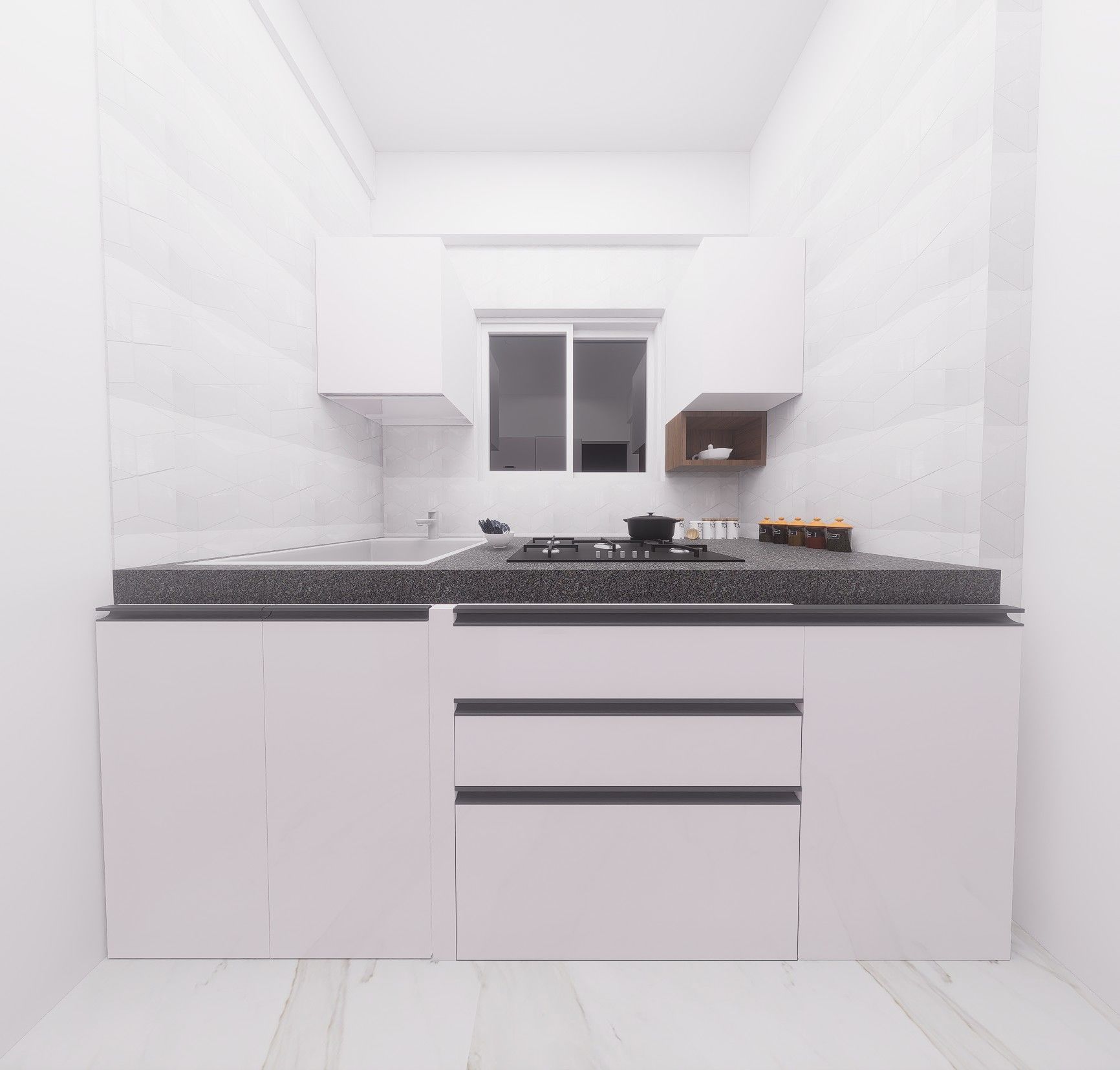 semi-modular kitchen Design  3D model_11