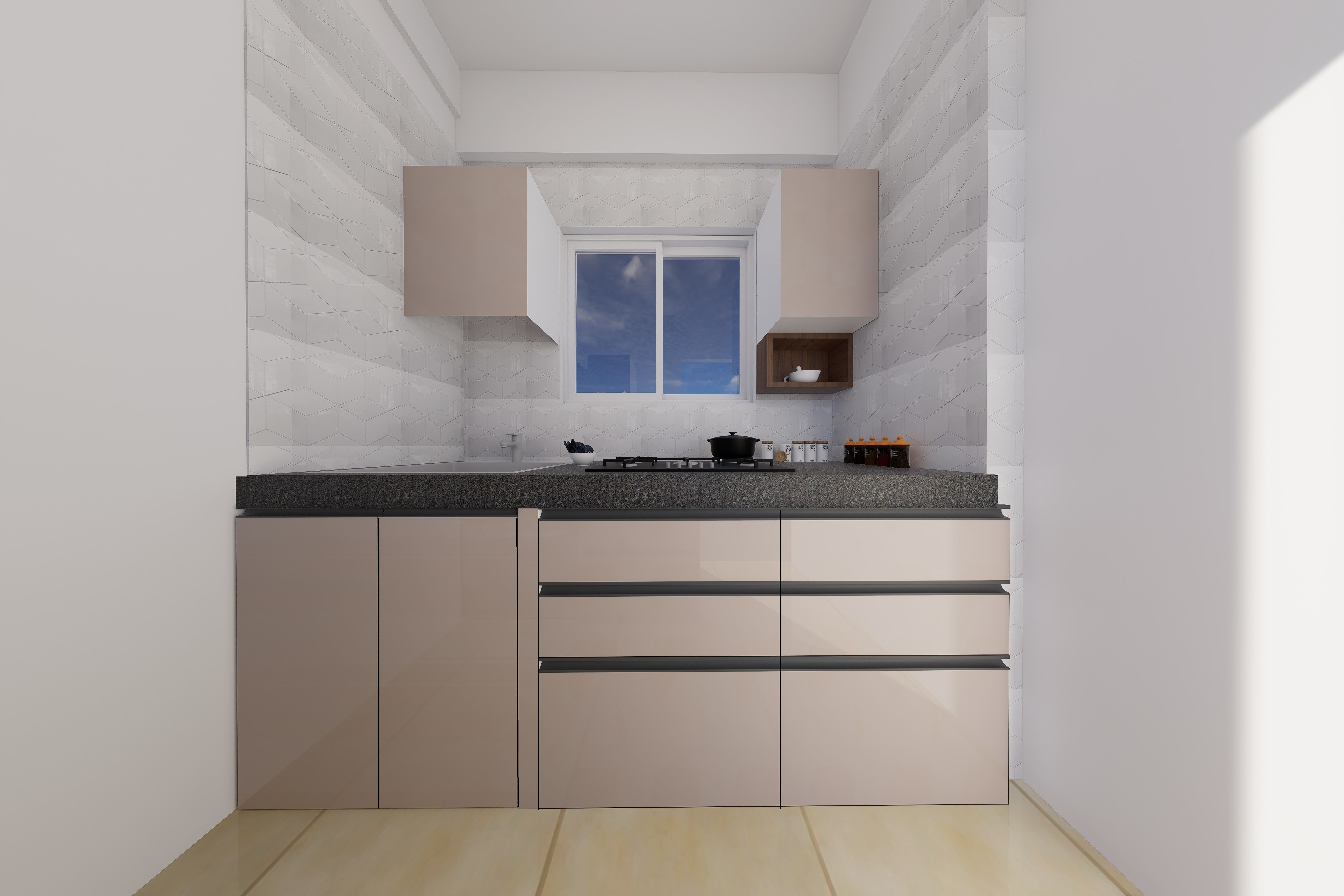semi-modular kitchen Design  3D model_5