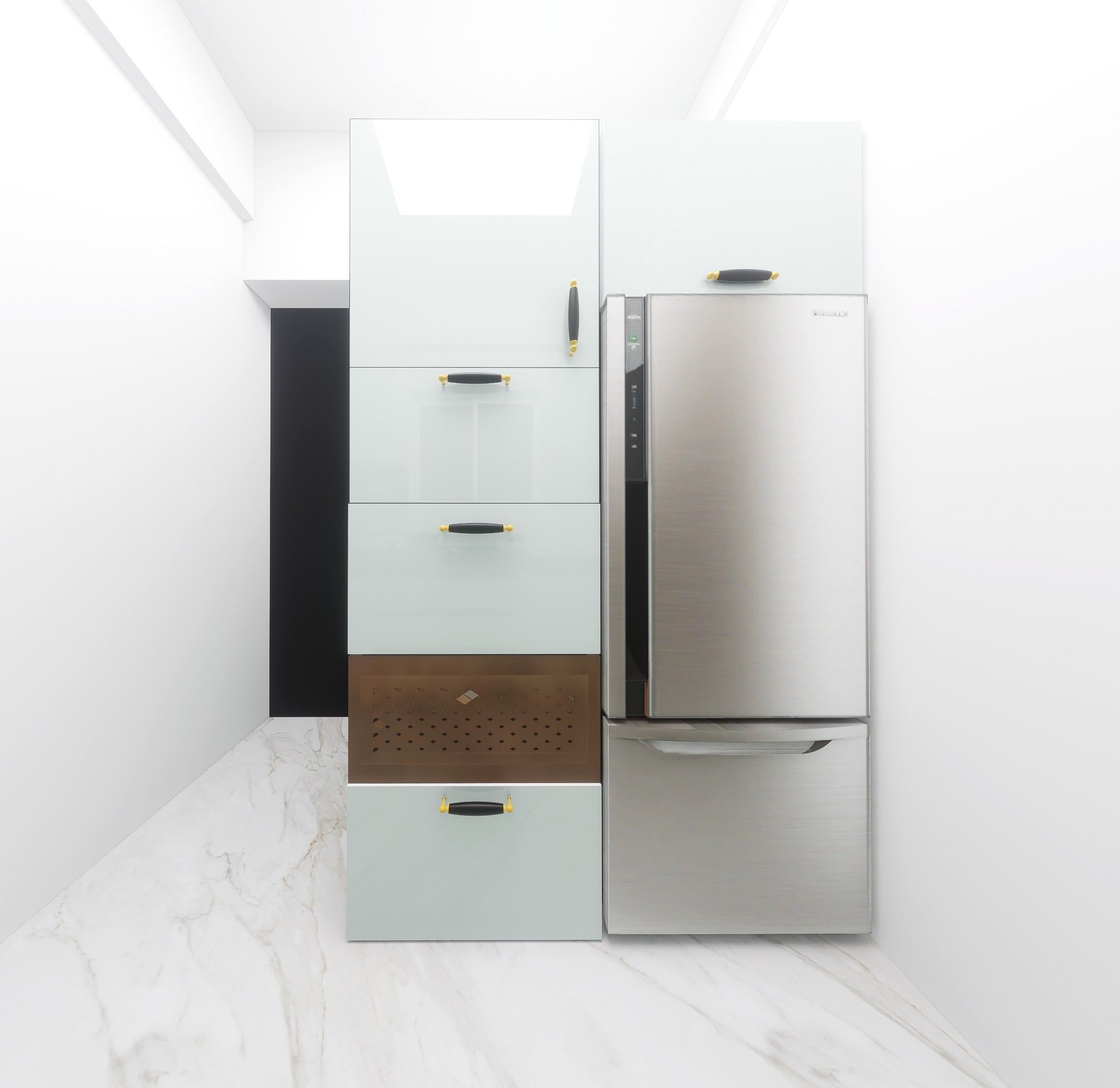 semi-modular kitchen Design  3D model_9