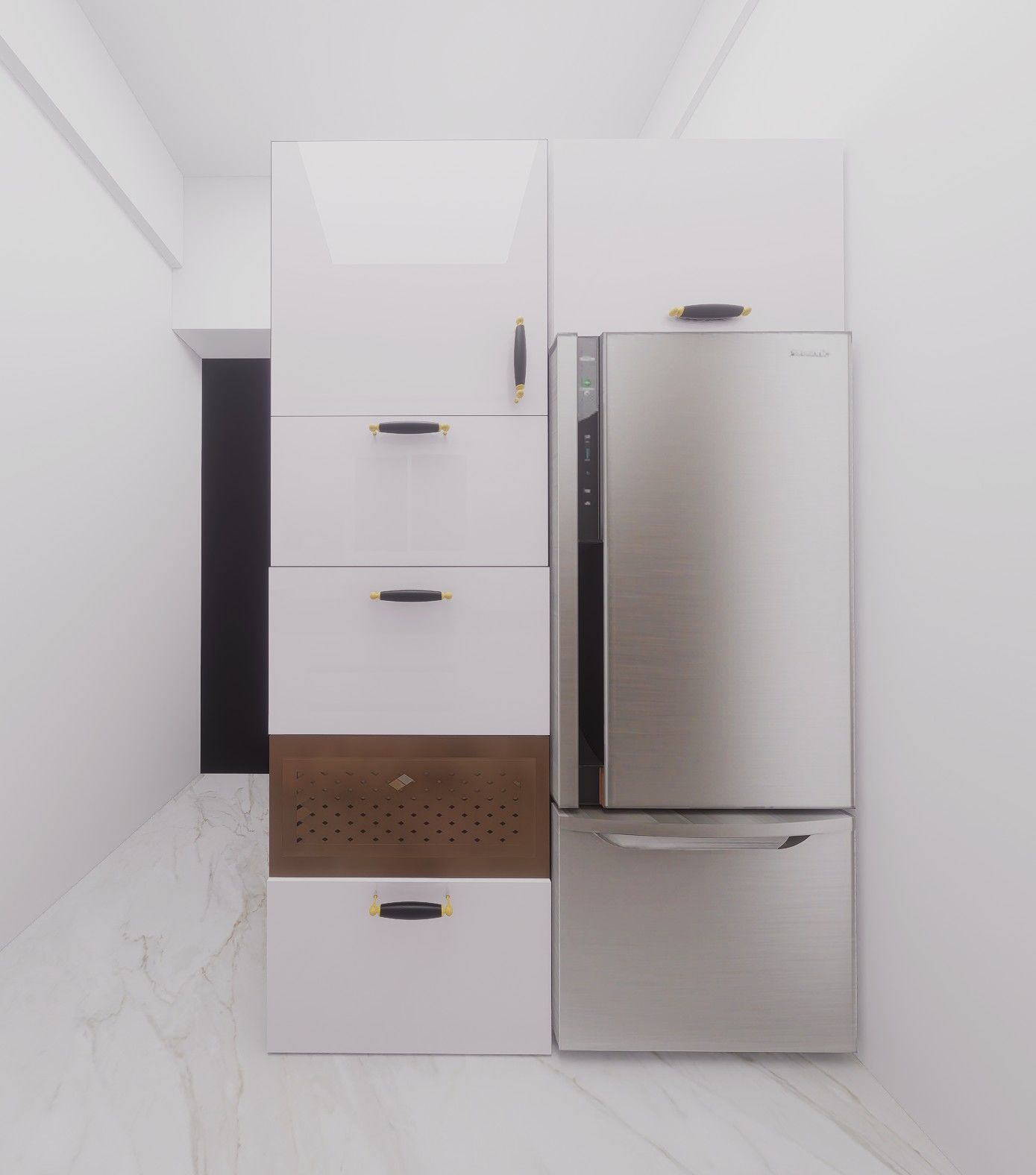 semi-modular kitchen Design  3D model_12