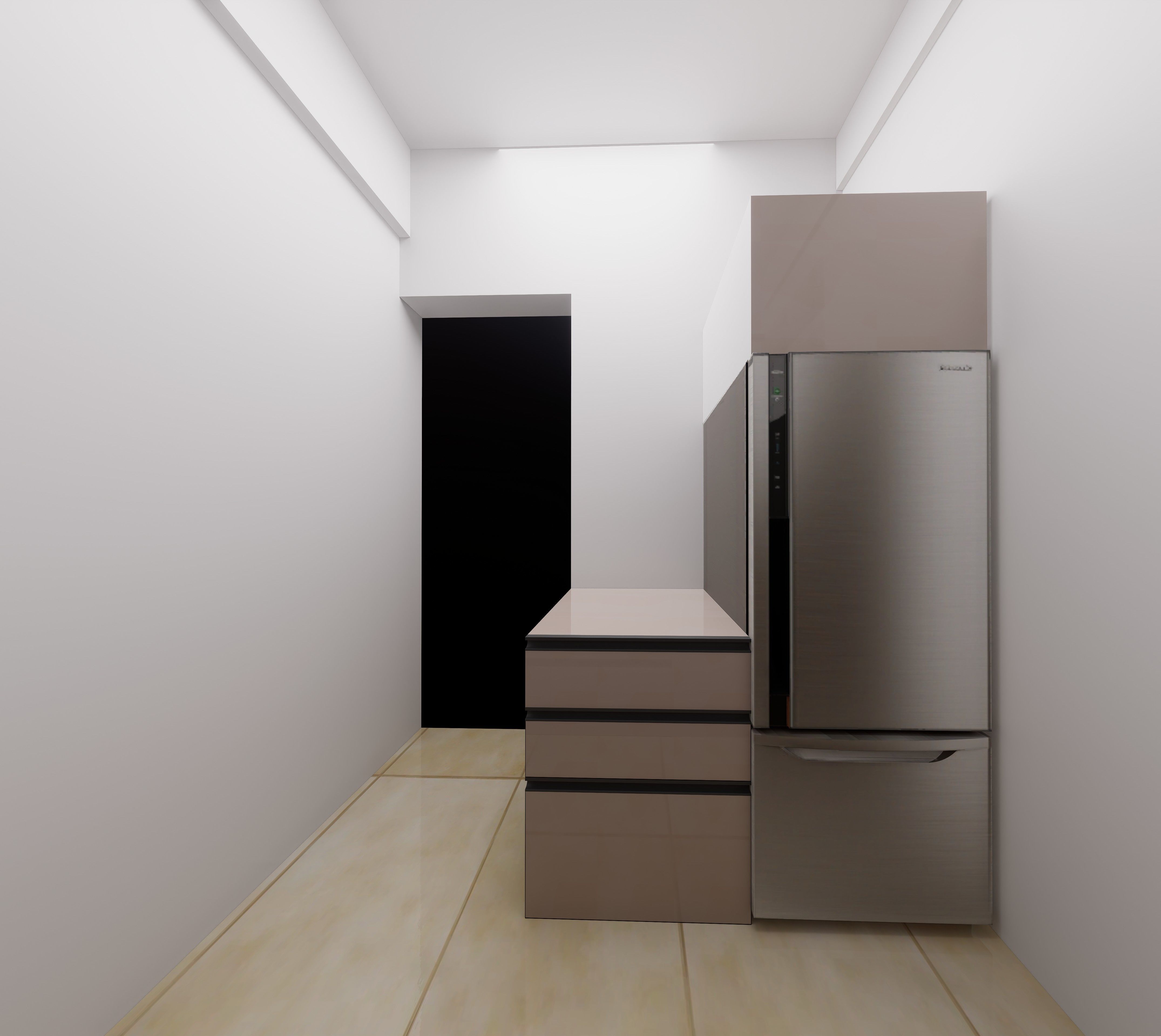 semi-modular kitchen Design  3D model_6