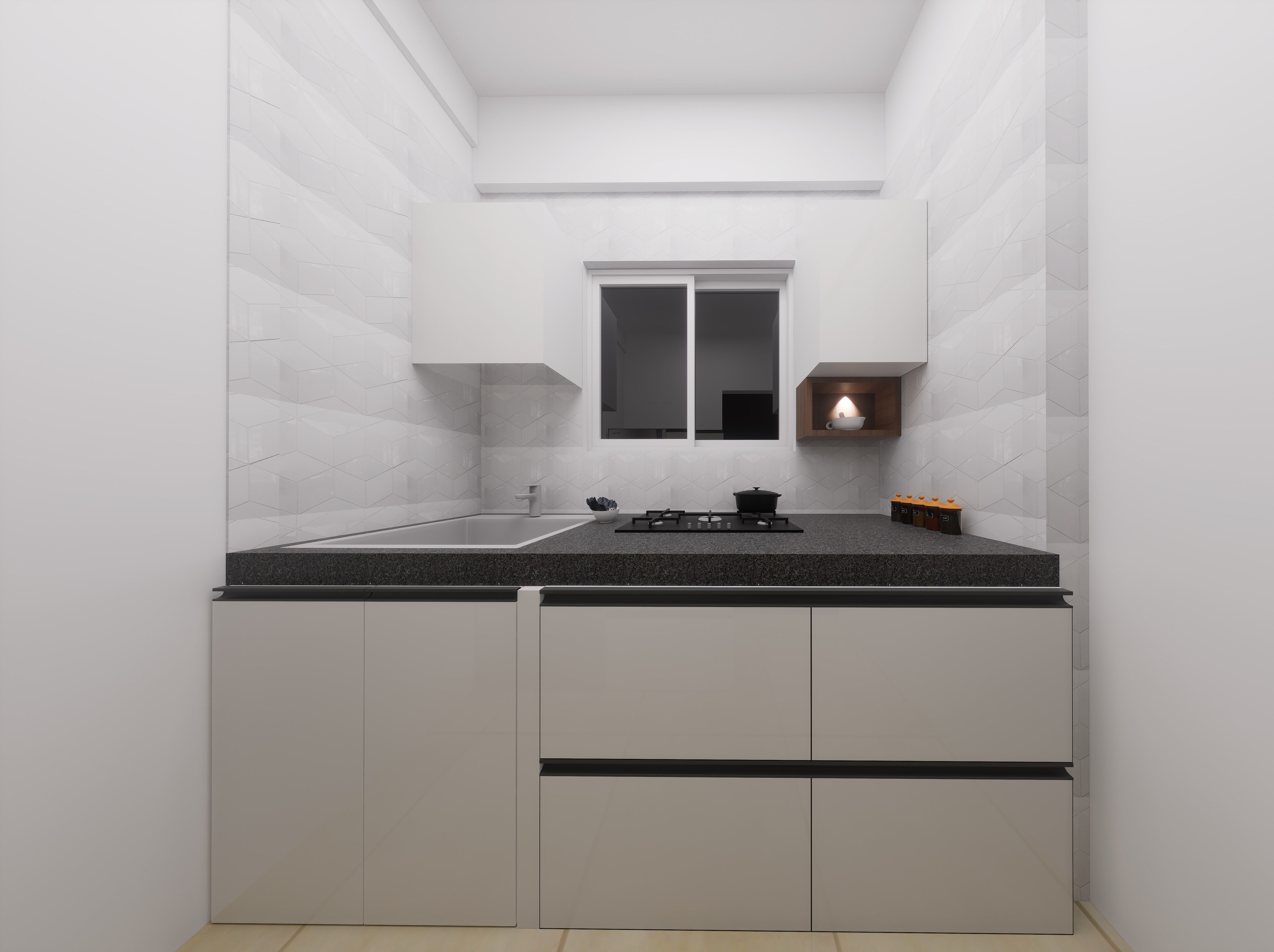 semi-modular kitchen Design  3D model_7