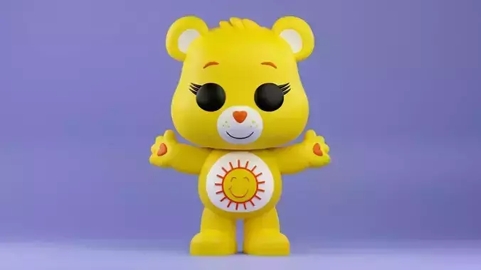 Funshine Bear funko pop from the Care Bears franchise 3D print model