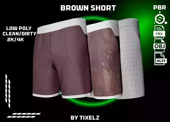 Brown Short Free low-poly 3D model