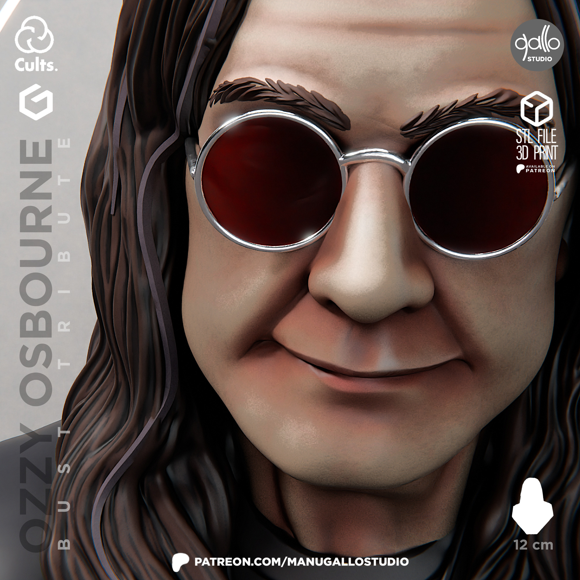 ozzy osbourne bust tribute 3D print model_3