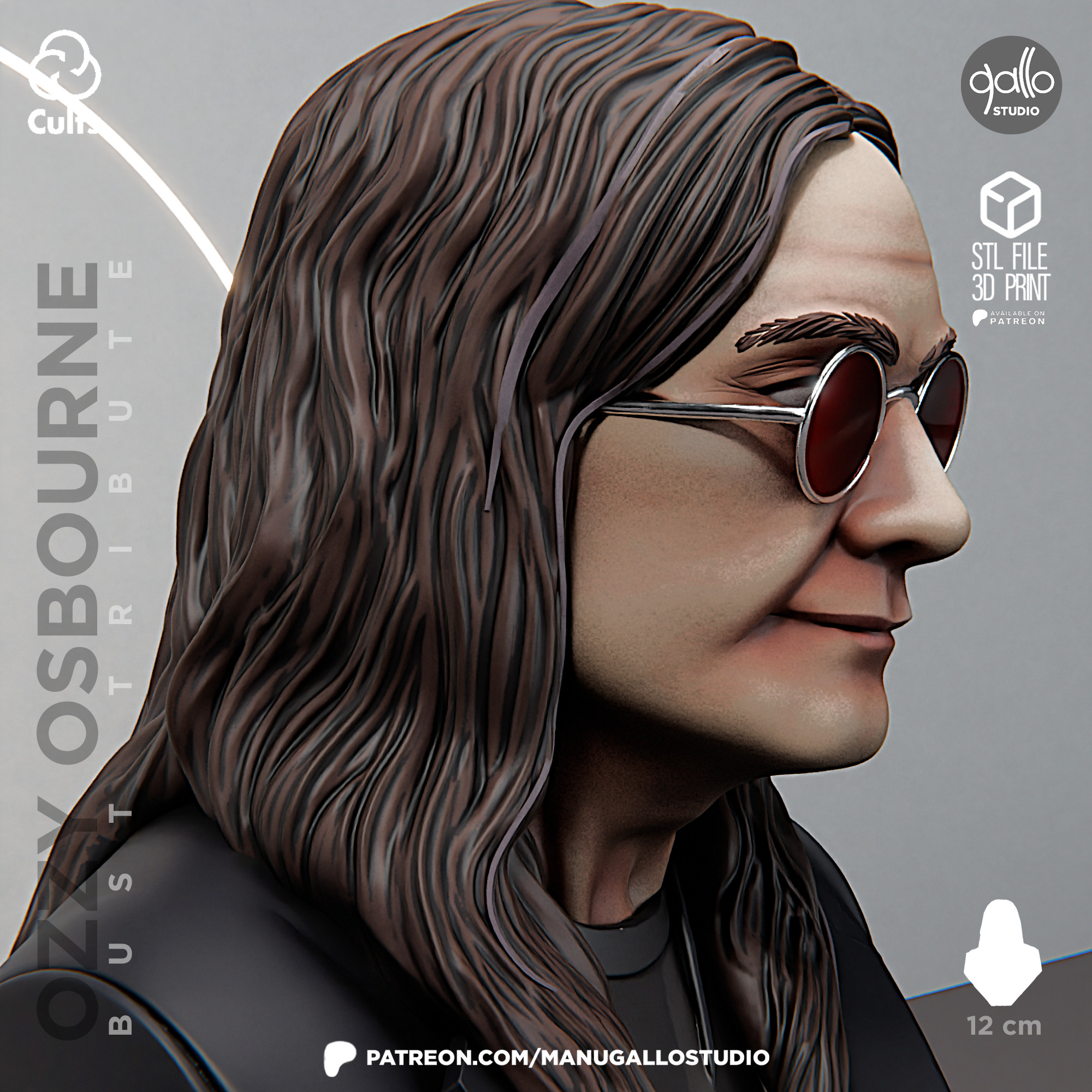 ozzy osbourne bust tribute 3D print model_4