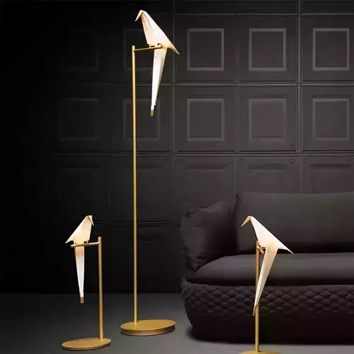 Perch Origami Bird Floor Lamp 3D Model 3D model