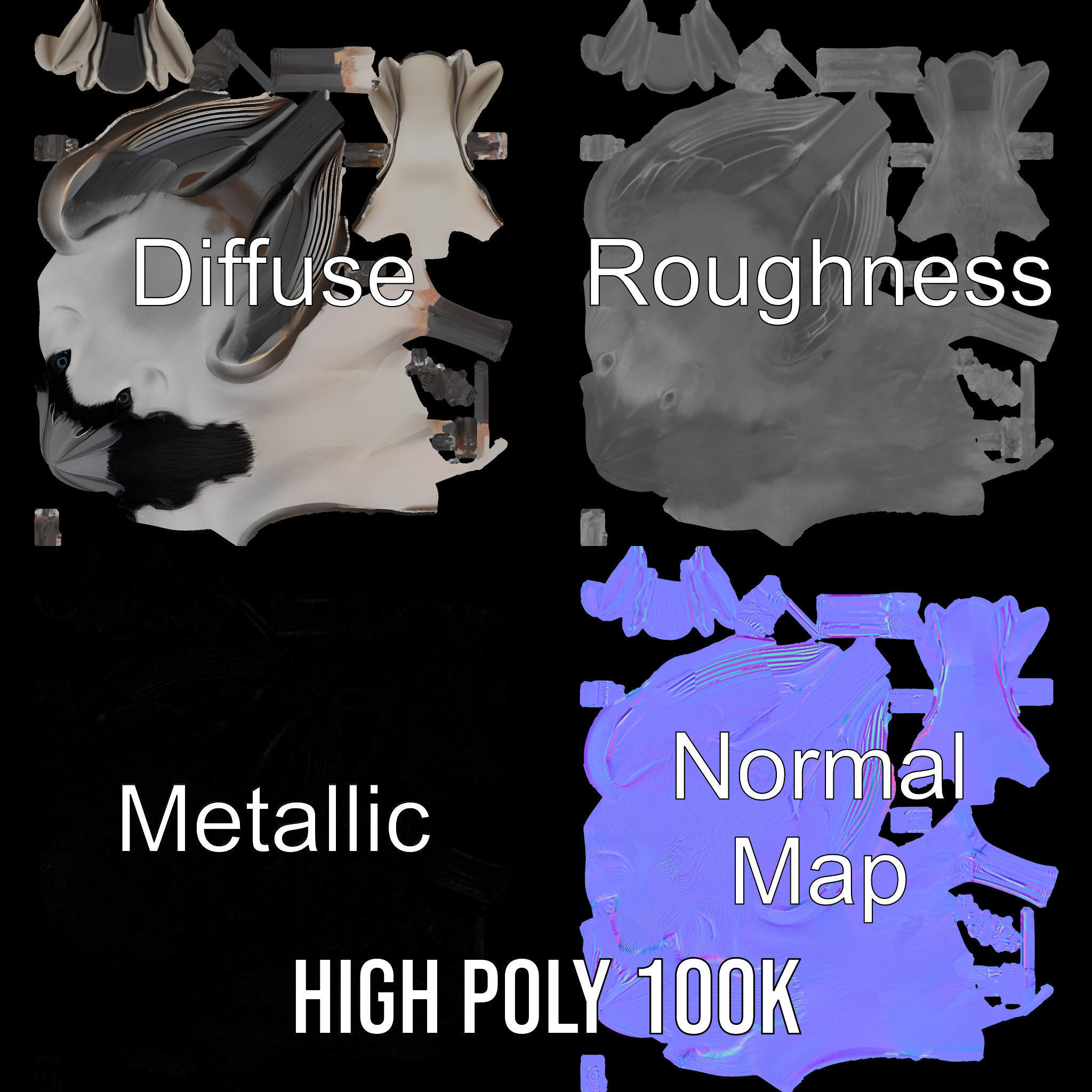 Grey Bird Model Pack for Realistic Simulation Low-poly 3D model_4