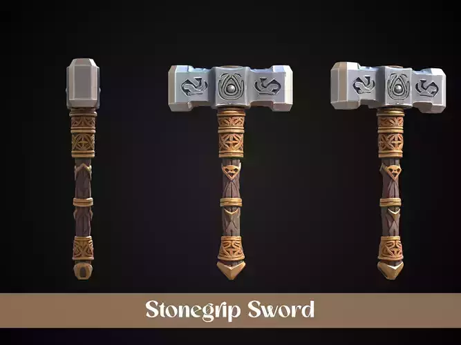 Stylized Dwarf Sword - Stonegrip