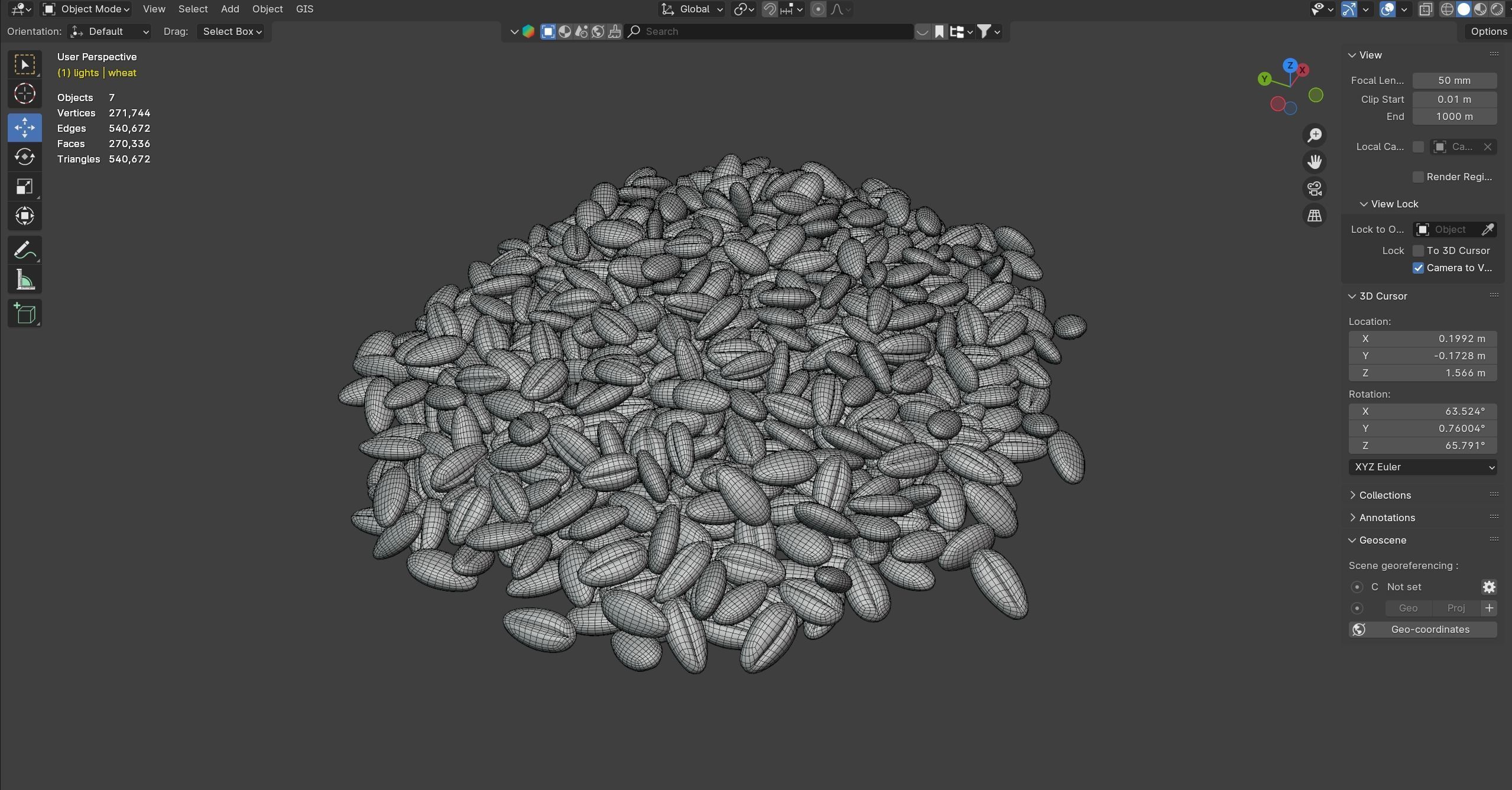 Grain pile Low-poly 3D model_8