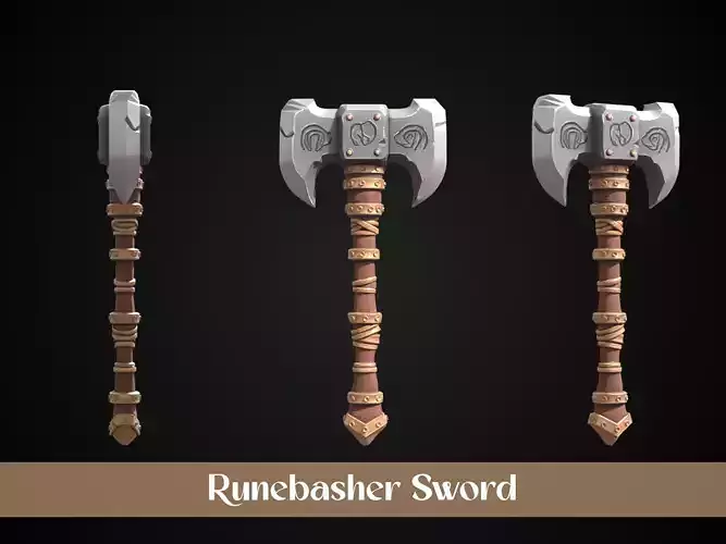 Stylized Dwarf Sword - Runebasher