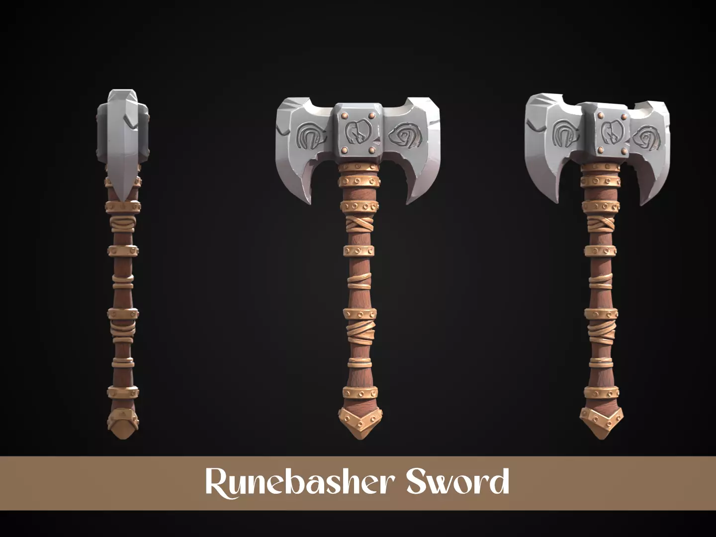 Stylized Dwarf Sword - Runebasher 3D print model