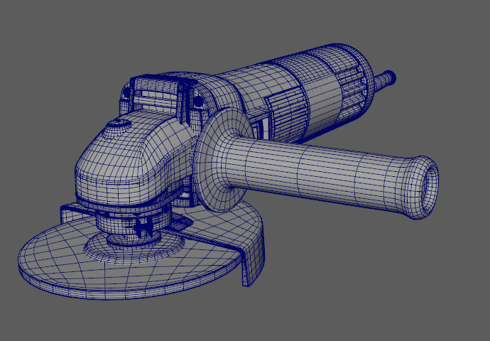 3d model Angle Grinder  dewalt Low-poly 3D model_10