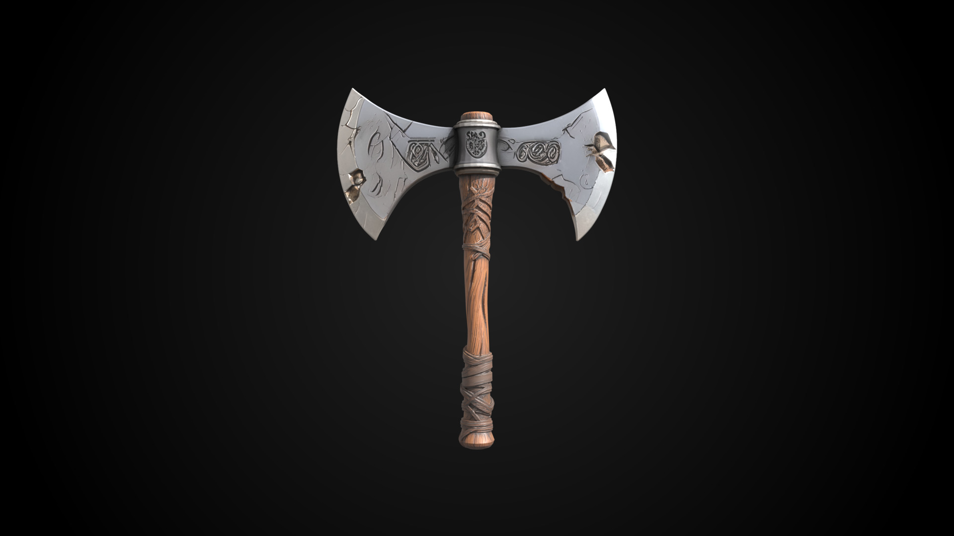 Stylized Dwarf Sword - Ironcleave - Game Ready 3D model_3