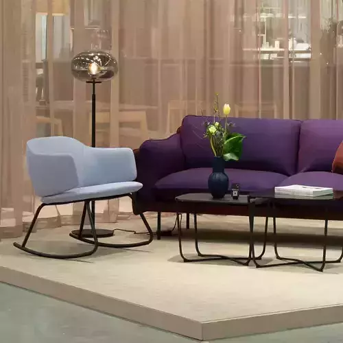 Smoked Glass Globe Floor Lamp 3D Model