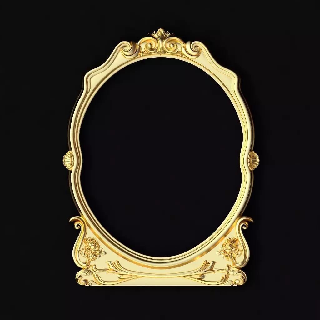 carved frame for mirror 3D model_0