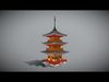 Kiyomizu Red Pagoda Low-poly 3D model_1