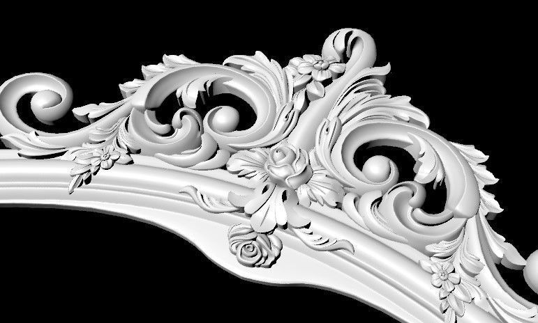 carved frame for mirror 3D model_4