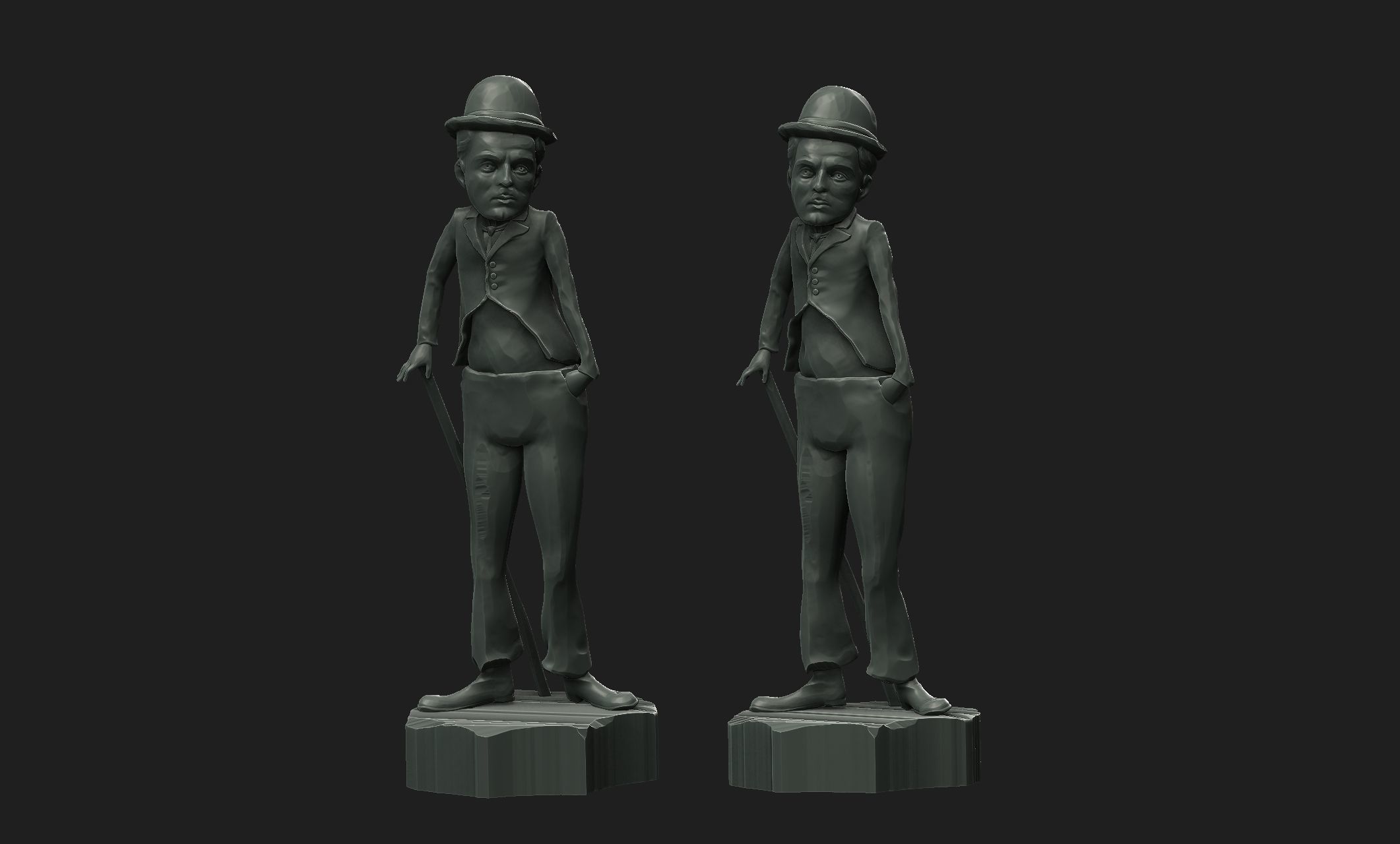 Charlie Chaplin 3D print model_6