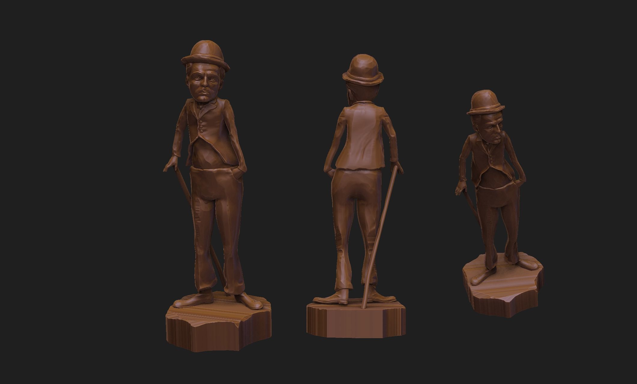 Charlie Chaplin 3D print model_2