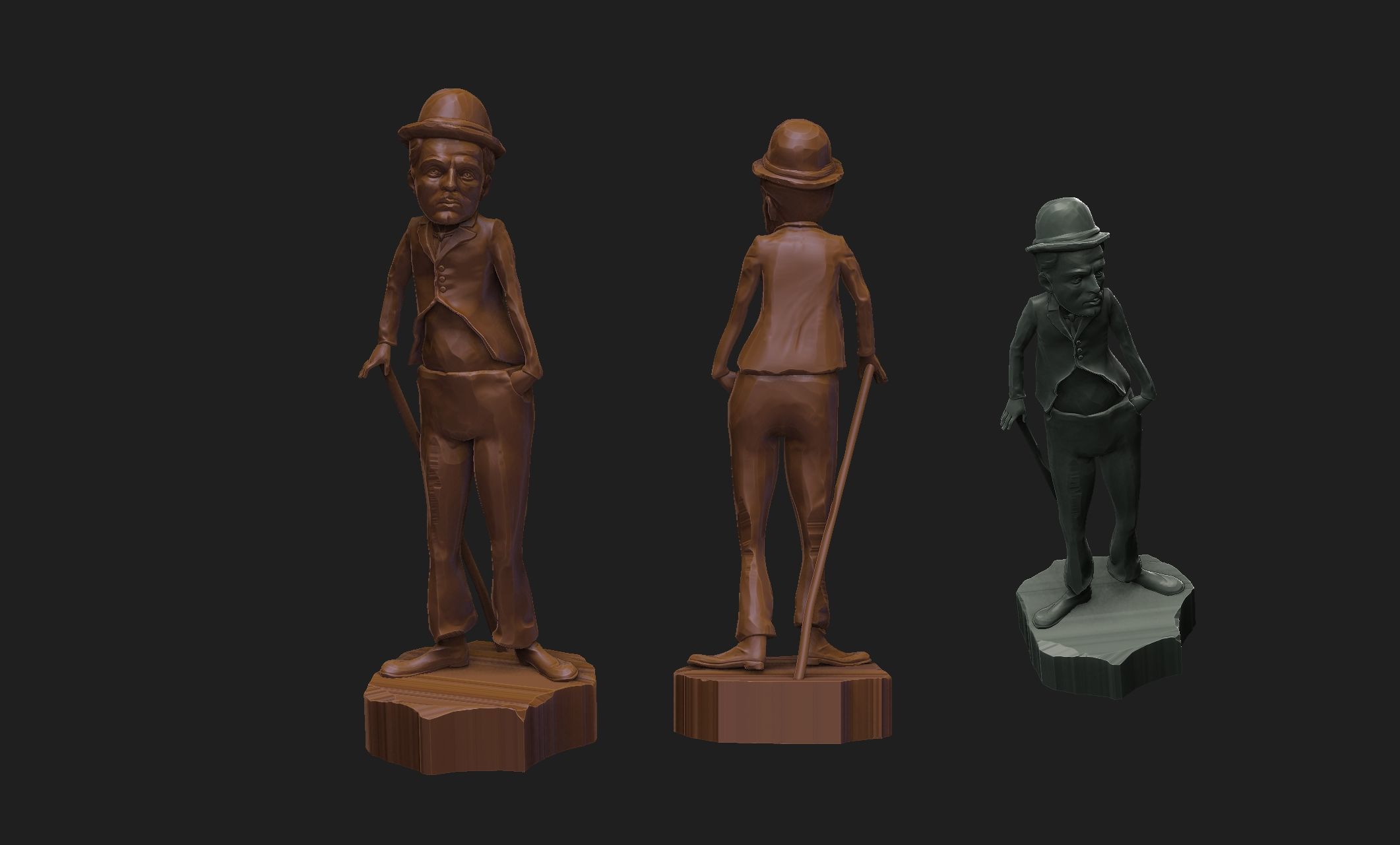 Charlie Chaplin 3D print model_1