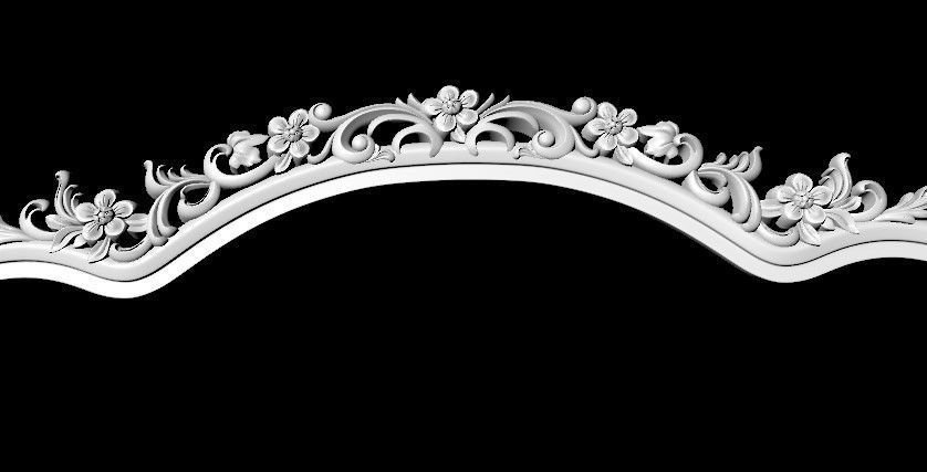 carved frame for mirror 3D model_2