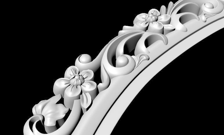 carved frame for mirror 3D model_4