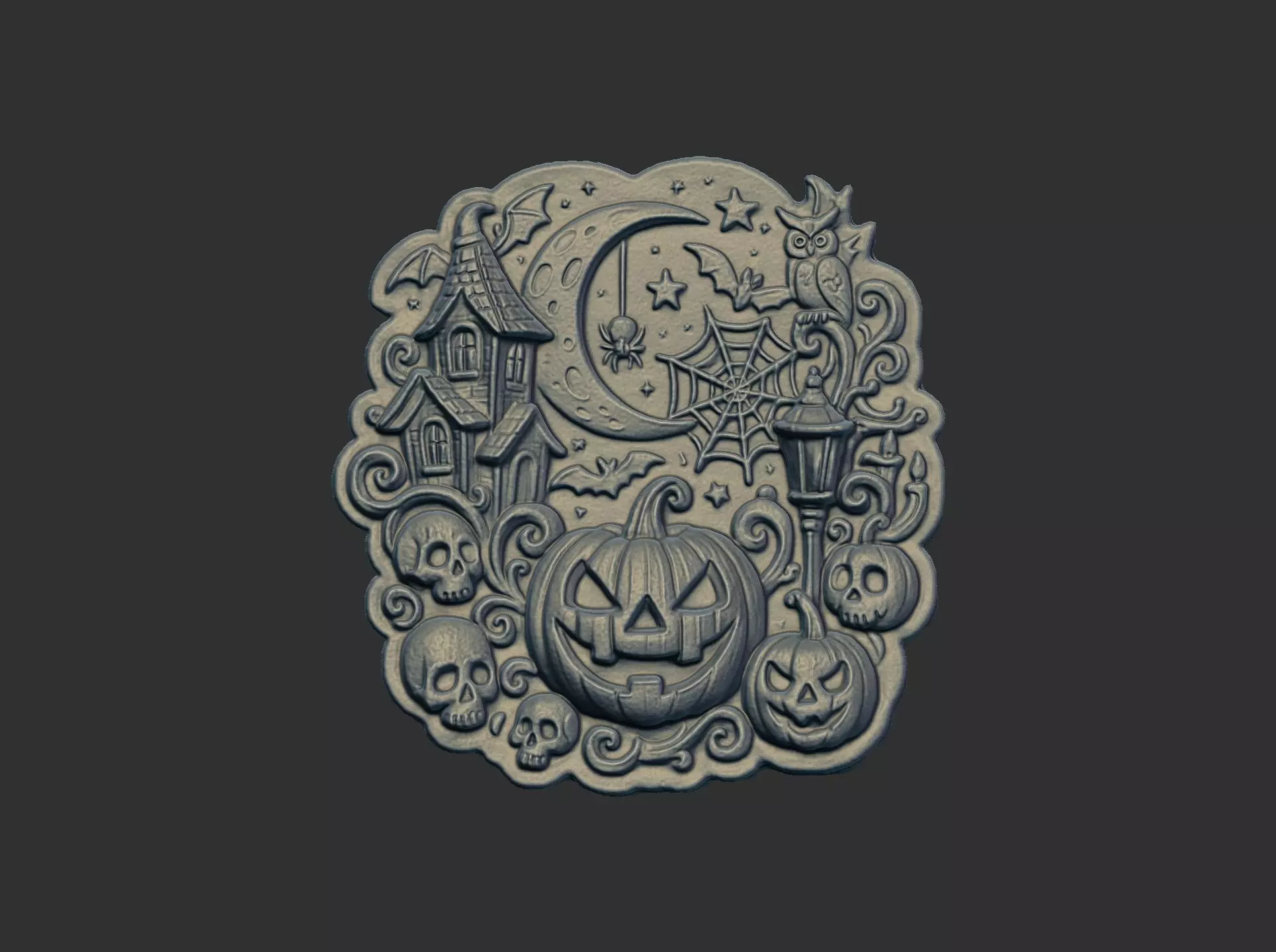 pumpkin ghost hallowen decor 3D print model