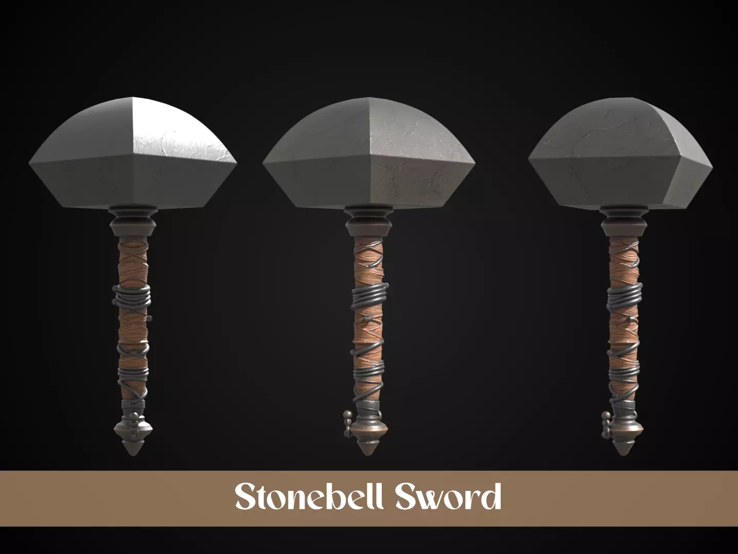 Stylized Dwarf Sword - Stonebell 3D print model