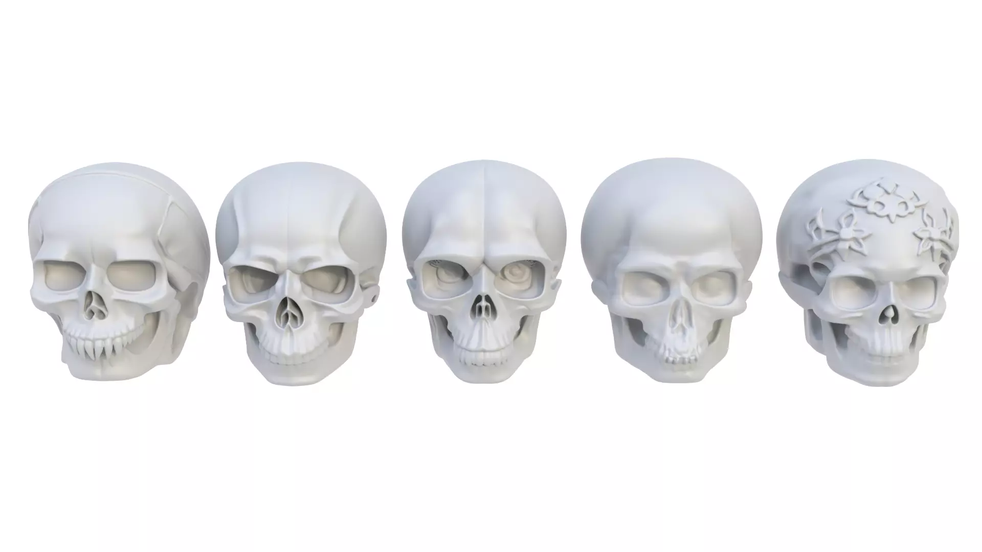 Decorative skull 3D model_0