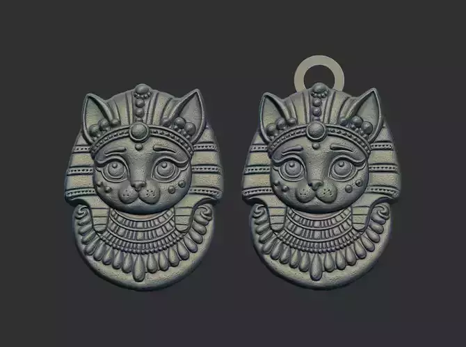 Egytian cat head 3D print model