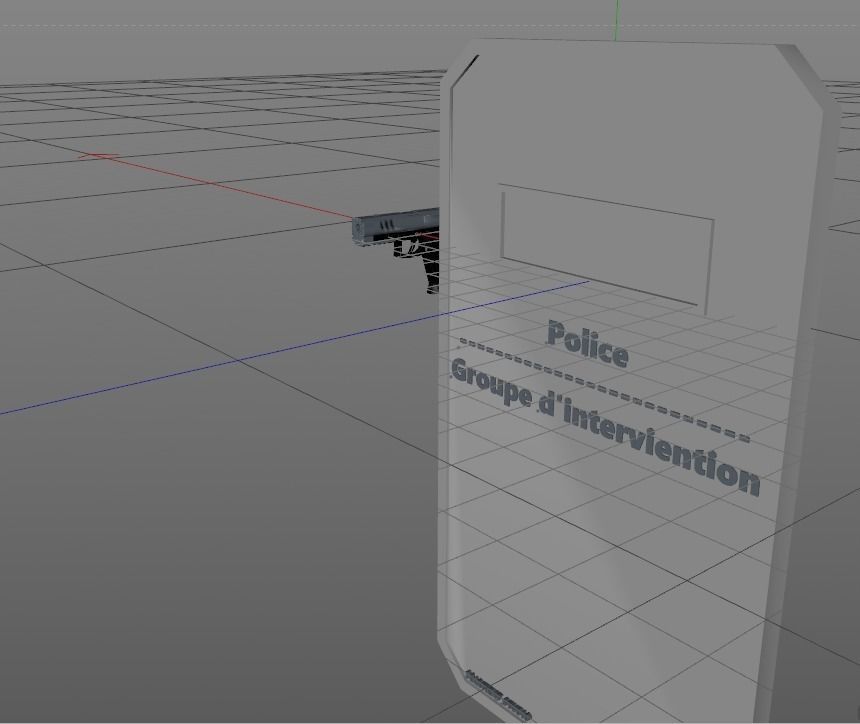 Bouclier et M9 Free 3D model_0