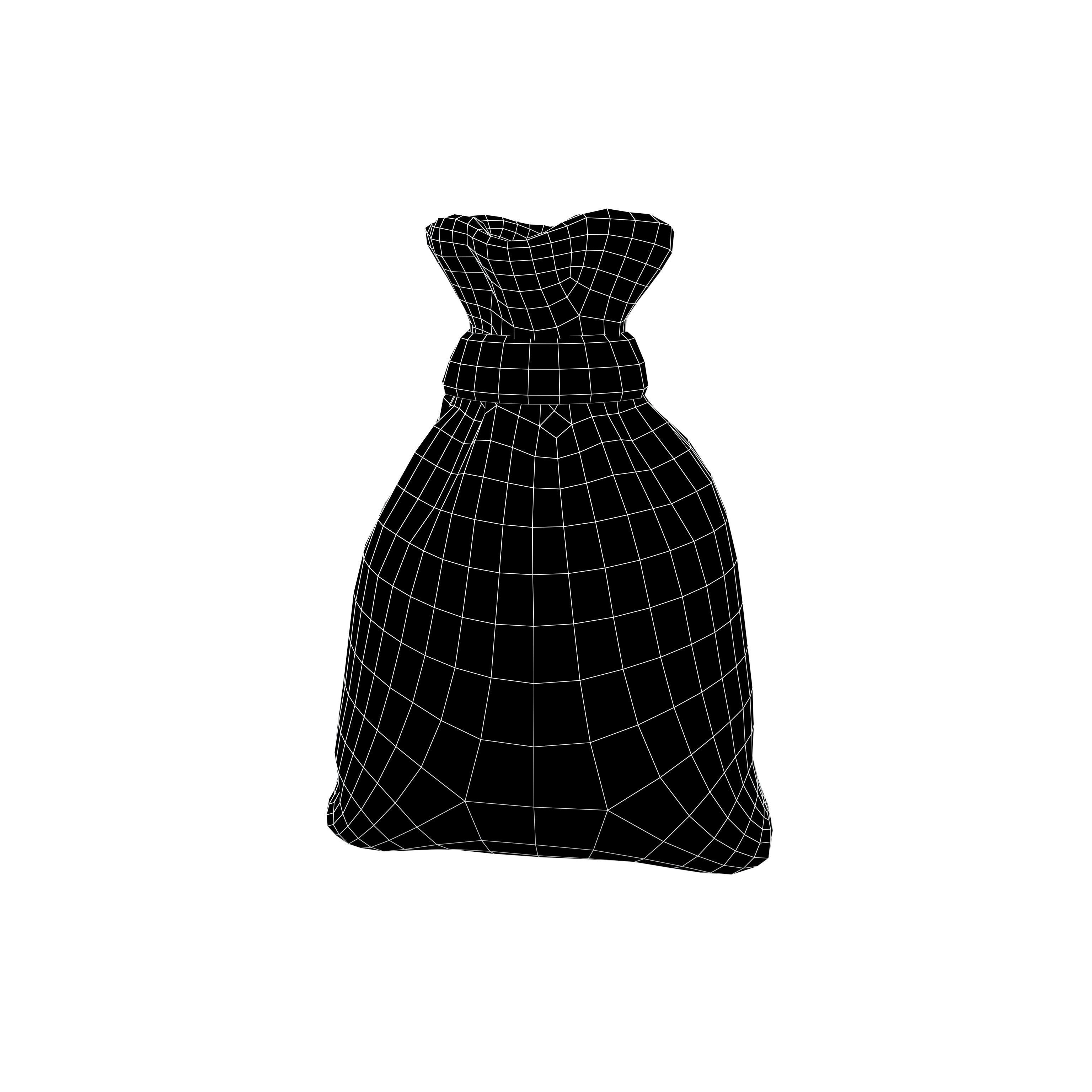 Money Bag v4 001 Low-poly 3D model_4