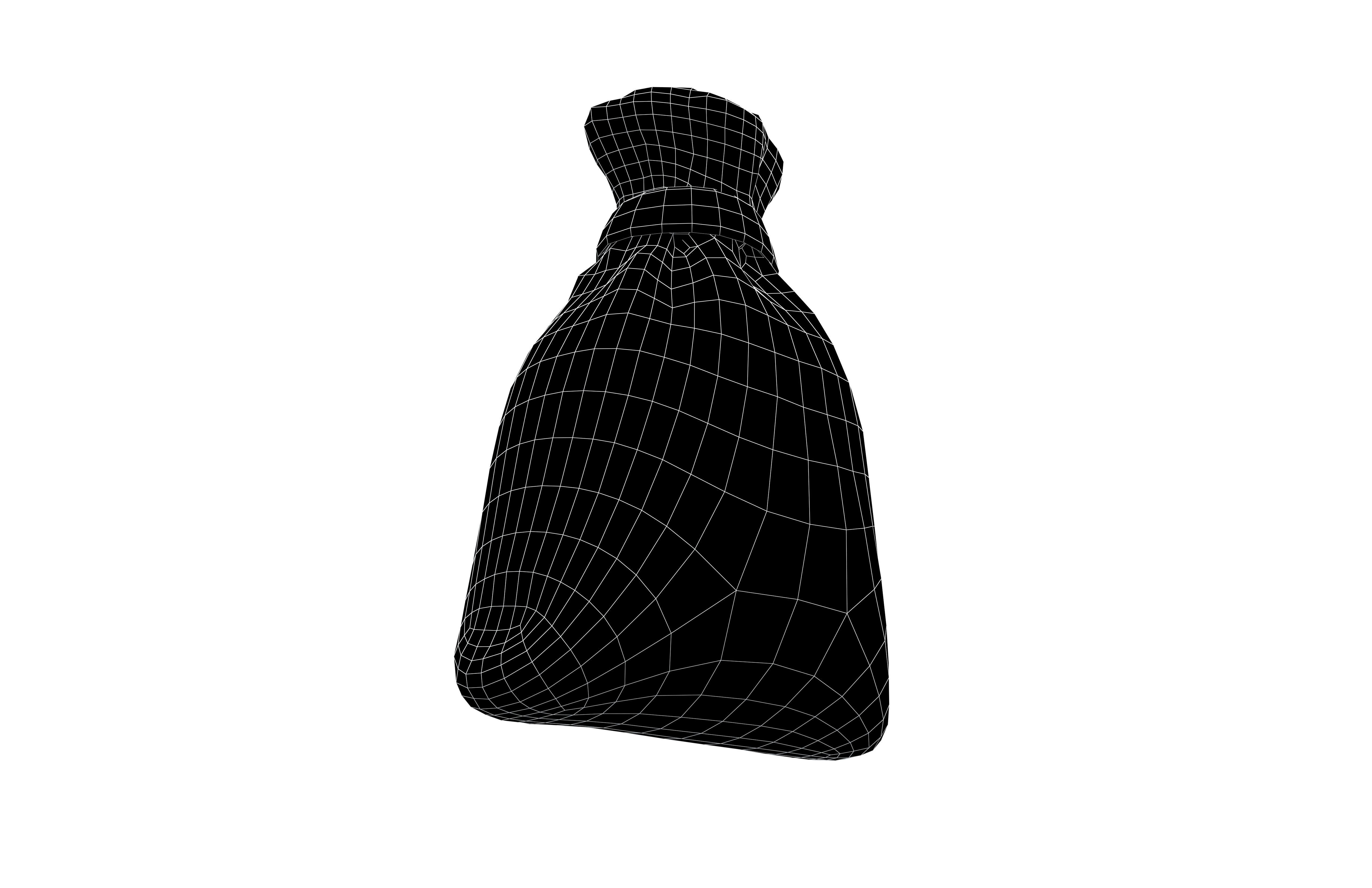 Money Bag v4 001 Low-poly 3D model_7