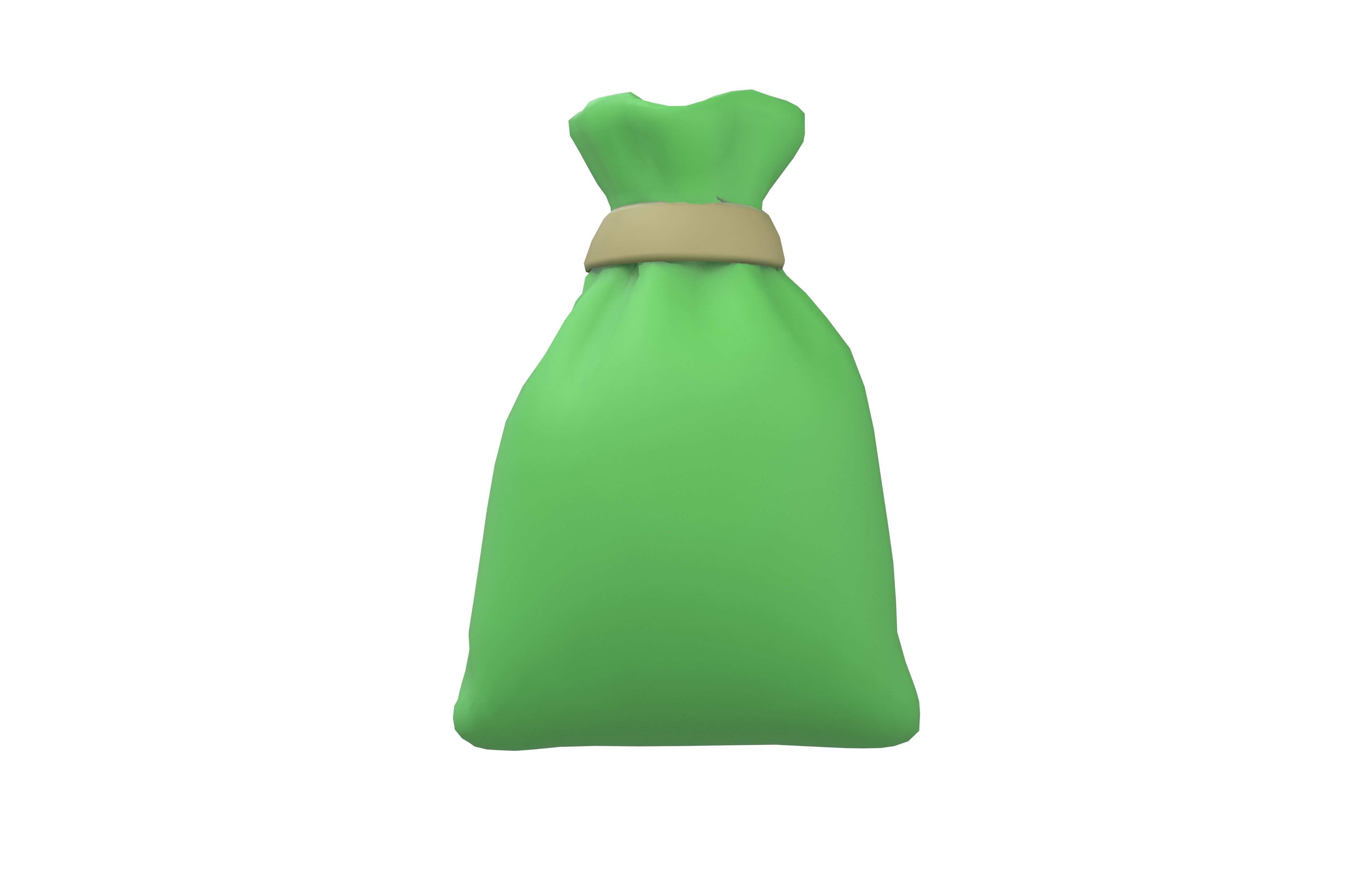 Money Bag v4 001 Low-poly 3D model_1