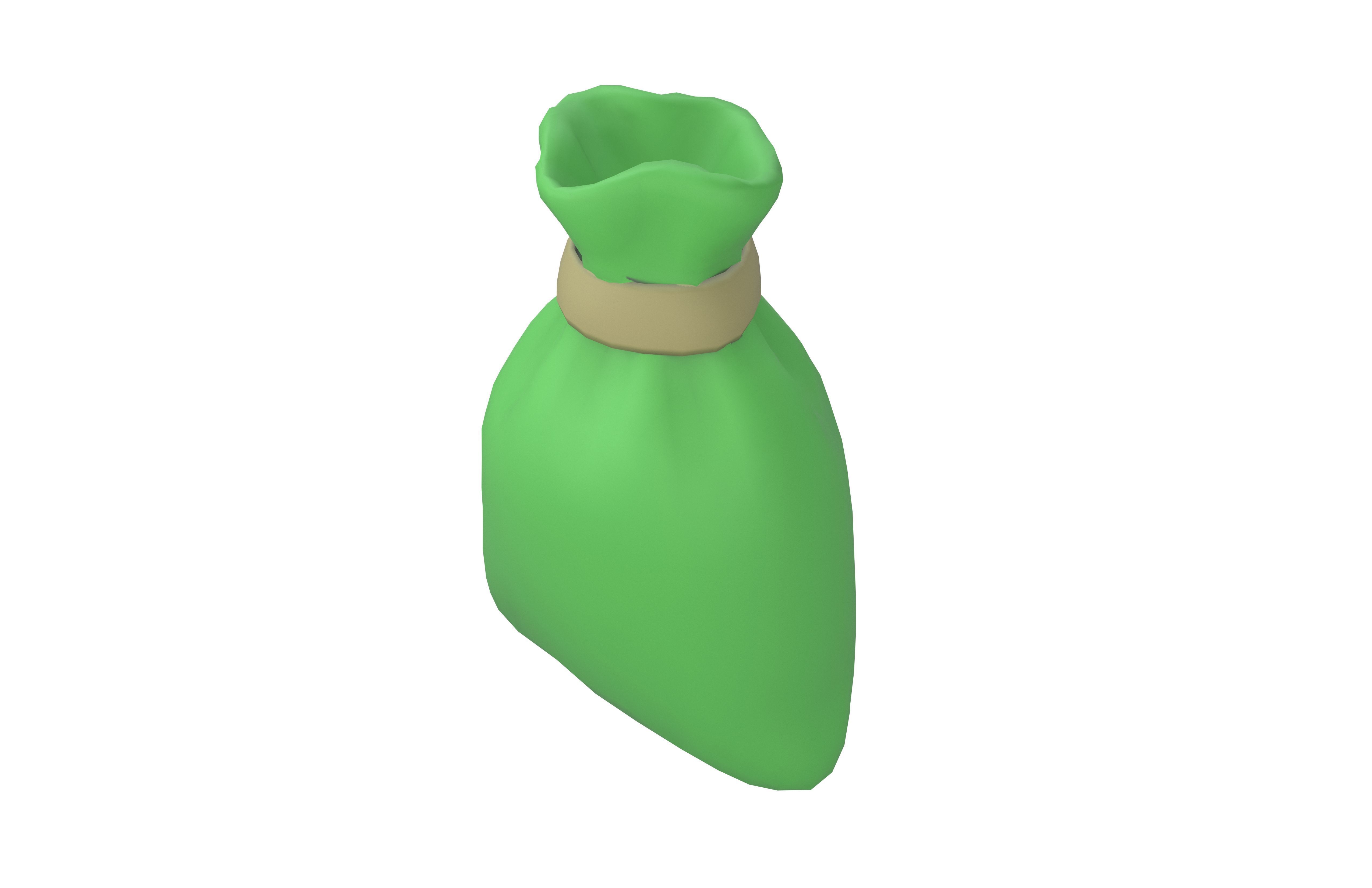 Money Bag v4 001 Low-poly 3D model_2