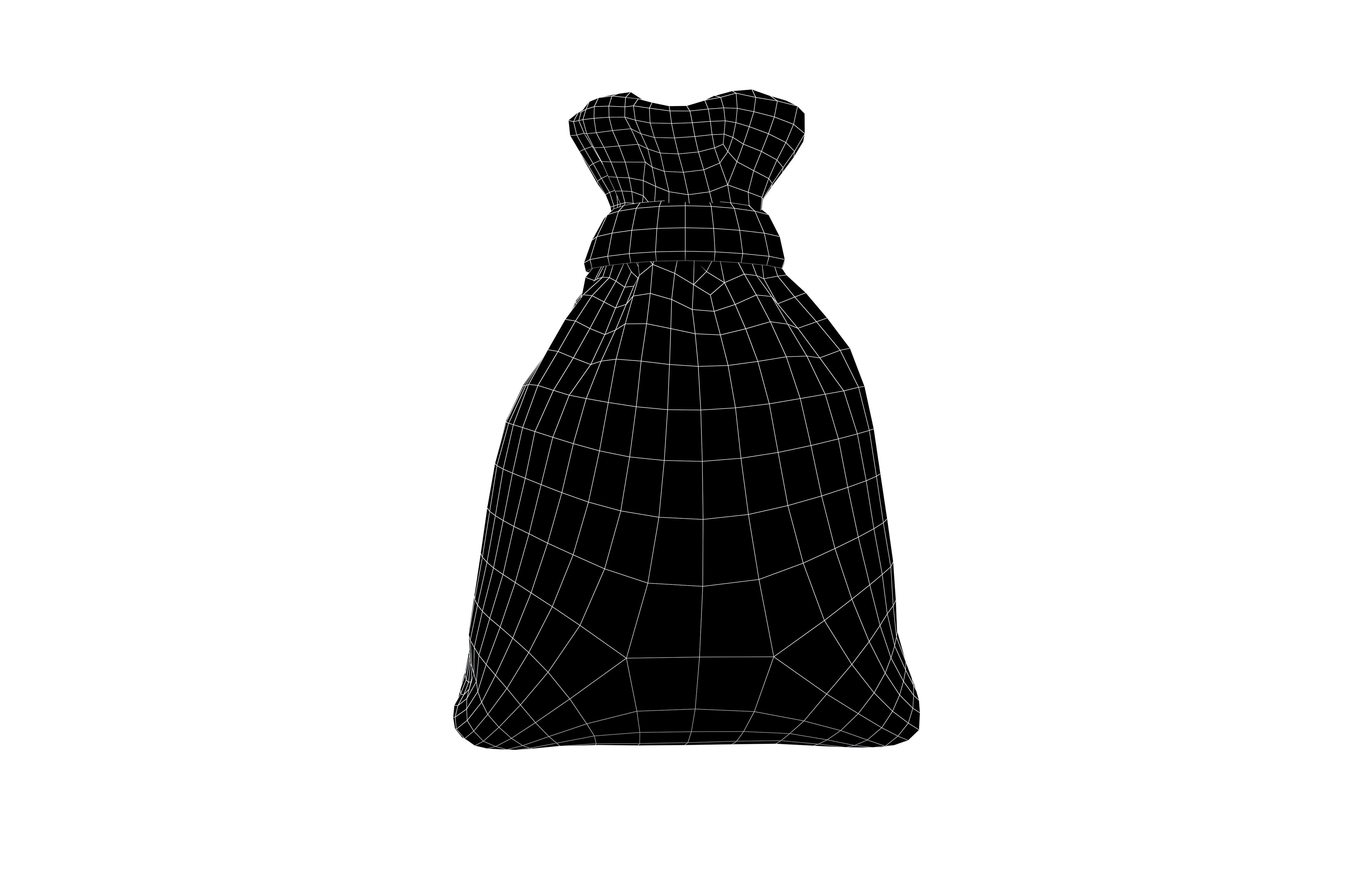 Money Bag v4 001 Low-poly 3D model_6