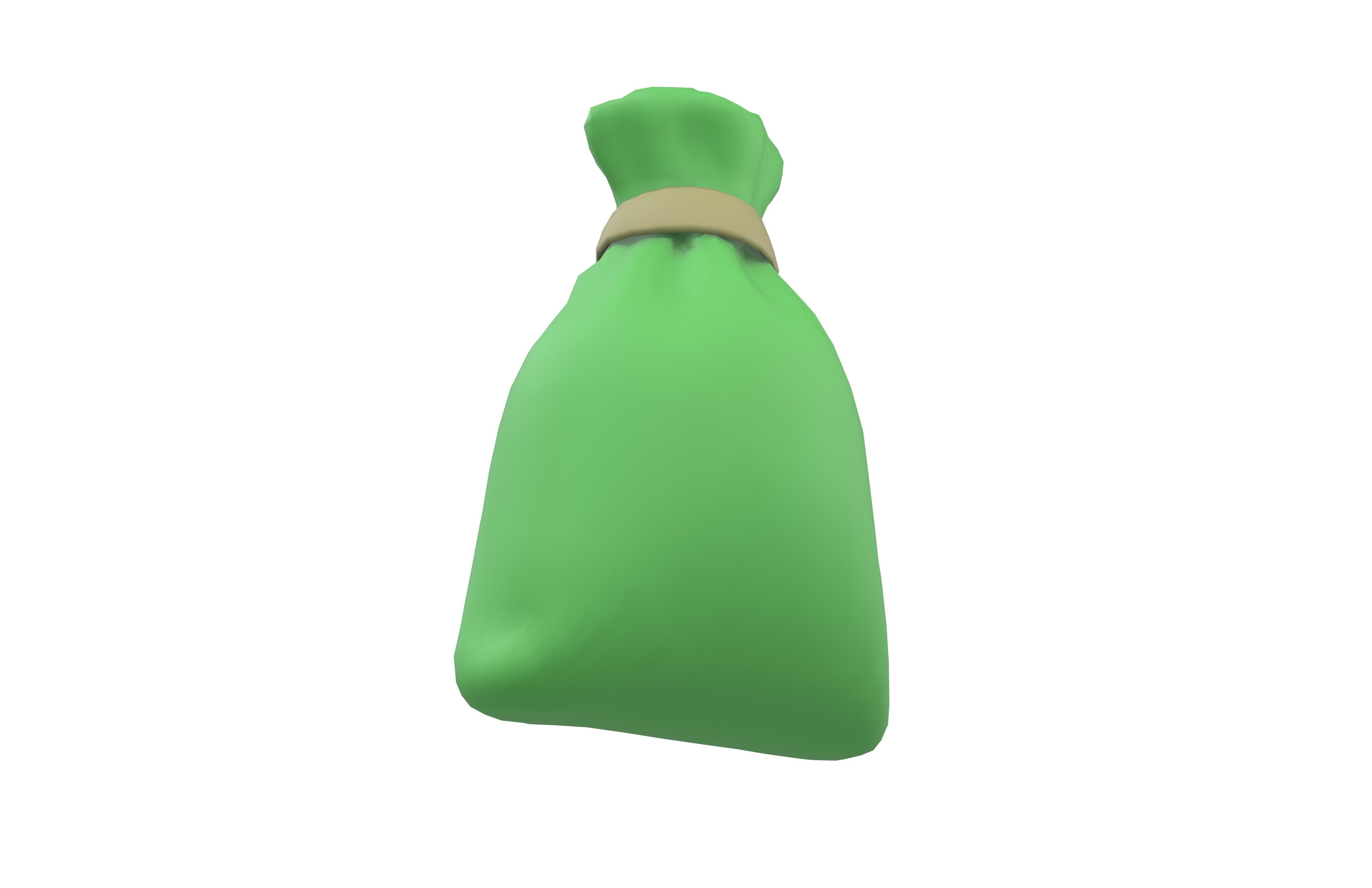Money Bag v4 001 Low-poly 3D model_3