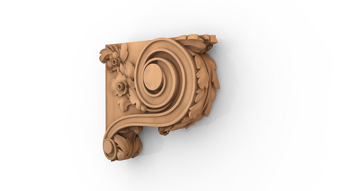 Decorative Bracket carved classic cnc 3d printing 03  3D print model