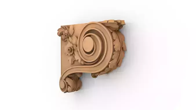 Decorative Bracket carved classic cnc 3d printing 03 