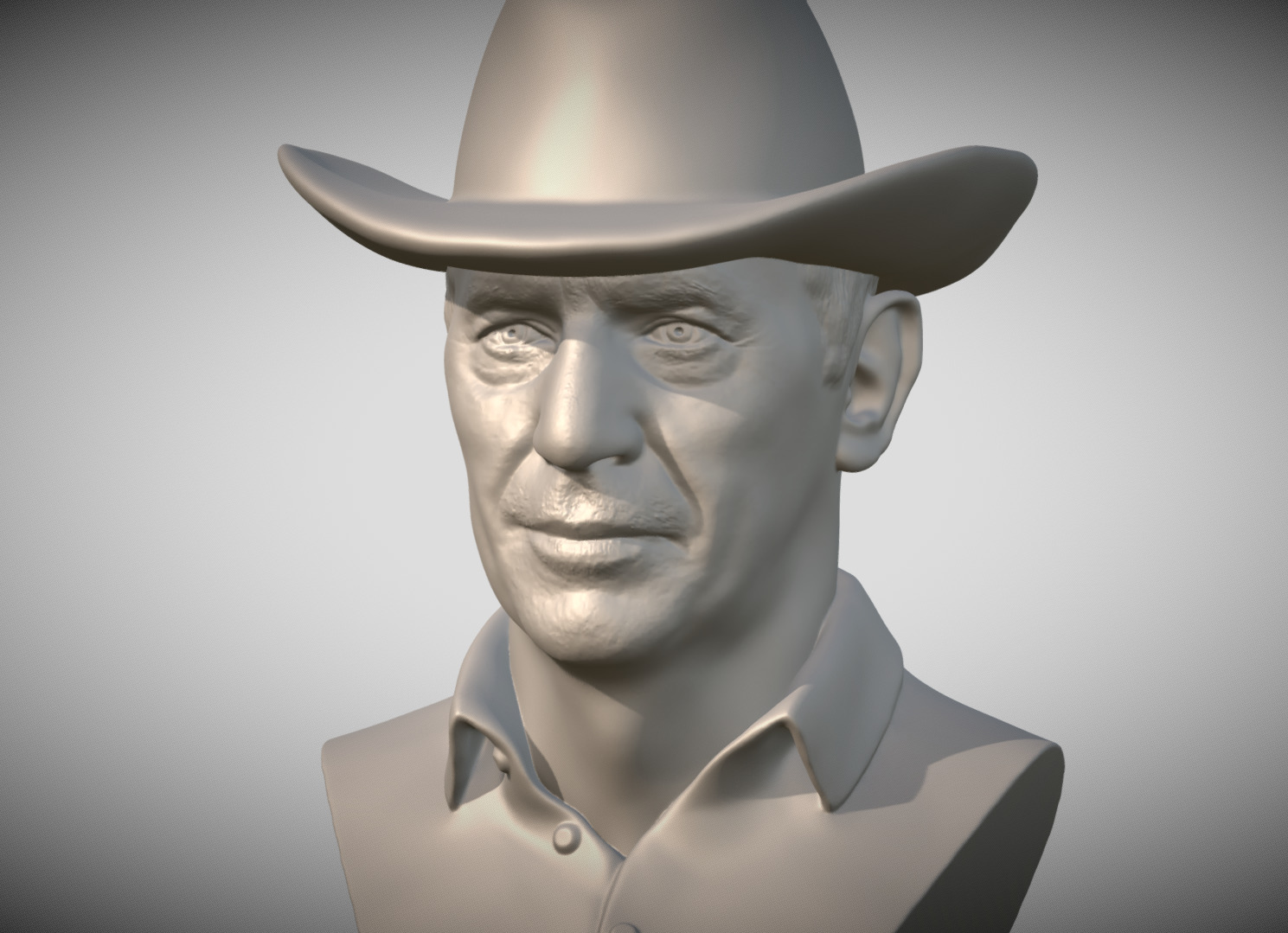 John Dutton Kevin Costner from Yellowstone bust for 3D printing 3D print model_1
