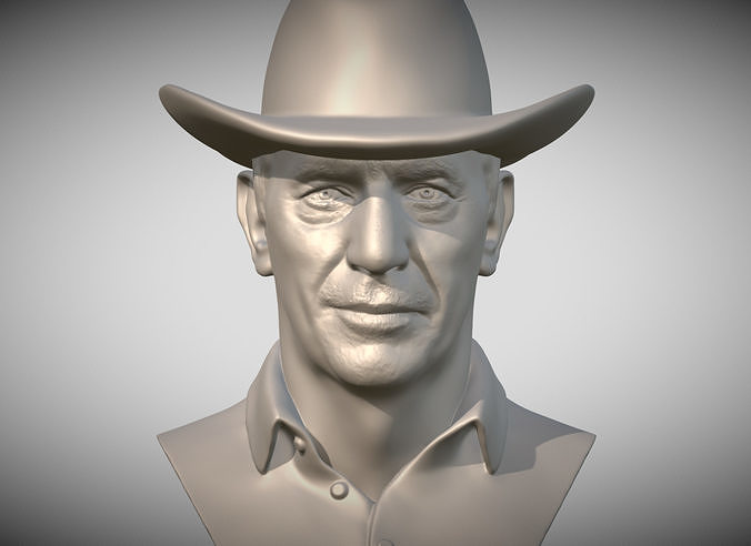 John Dutton Kevin Costner from Yellowstone bust for 3D printing 3D print model